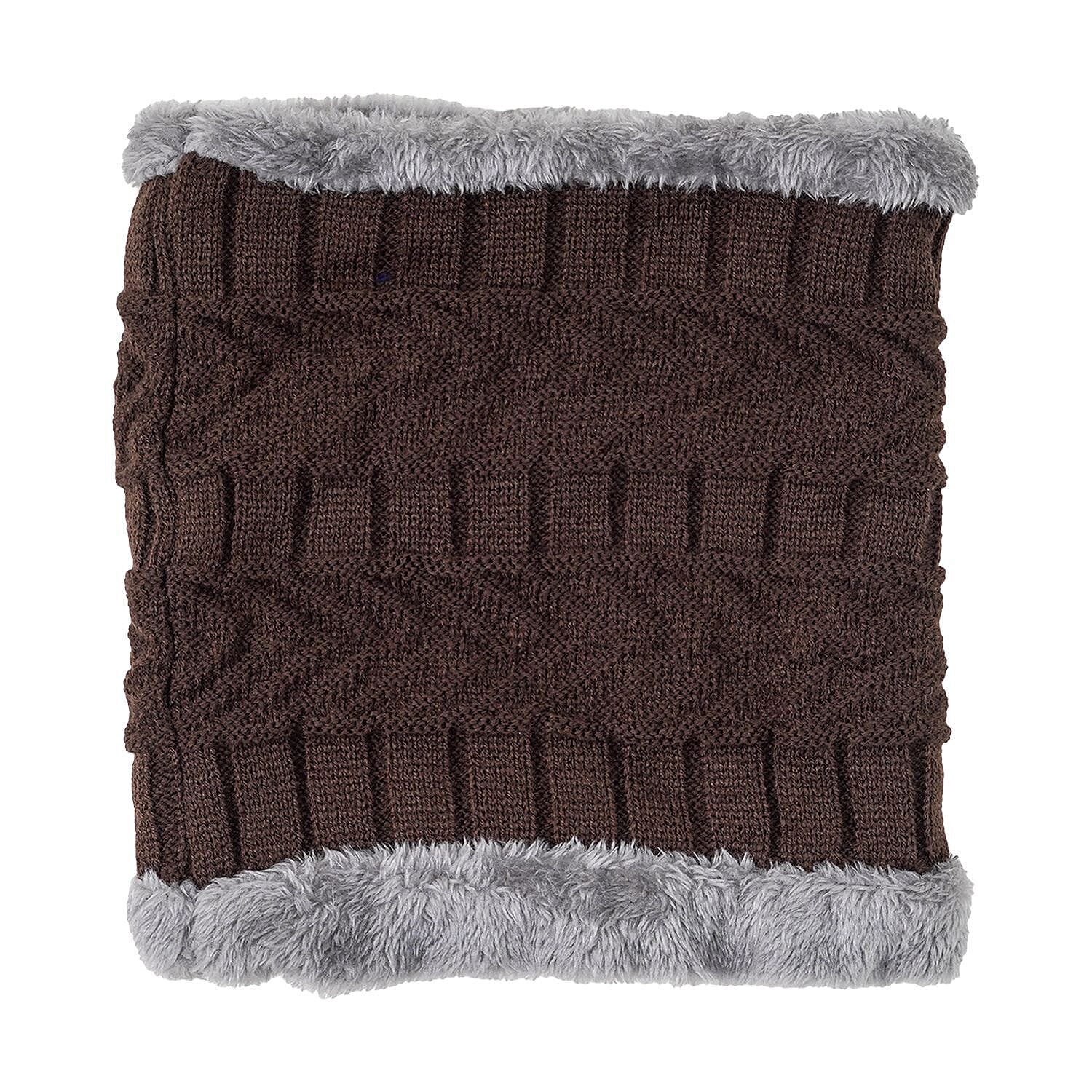 3 Piece Set - Gloves, Hat & Scarf - Dark Brown