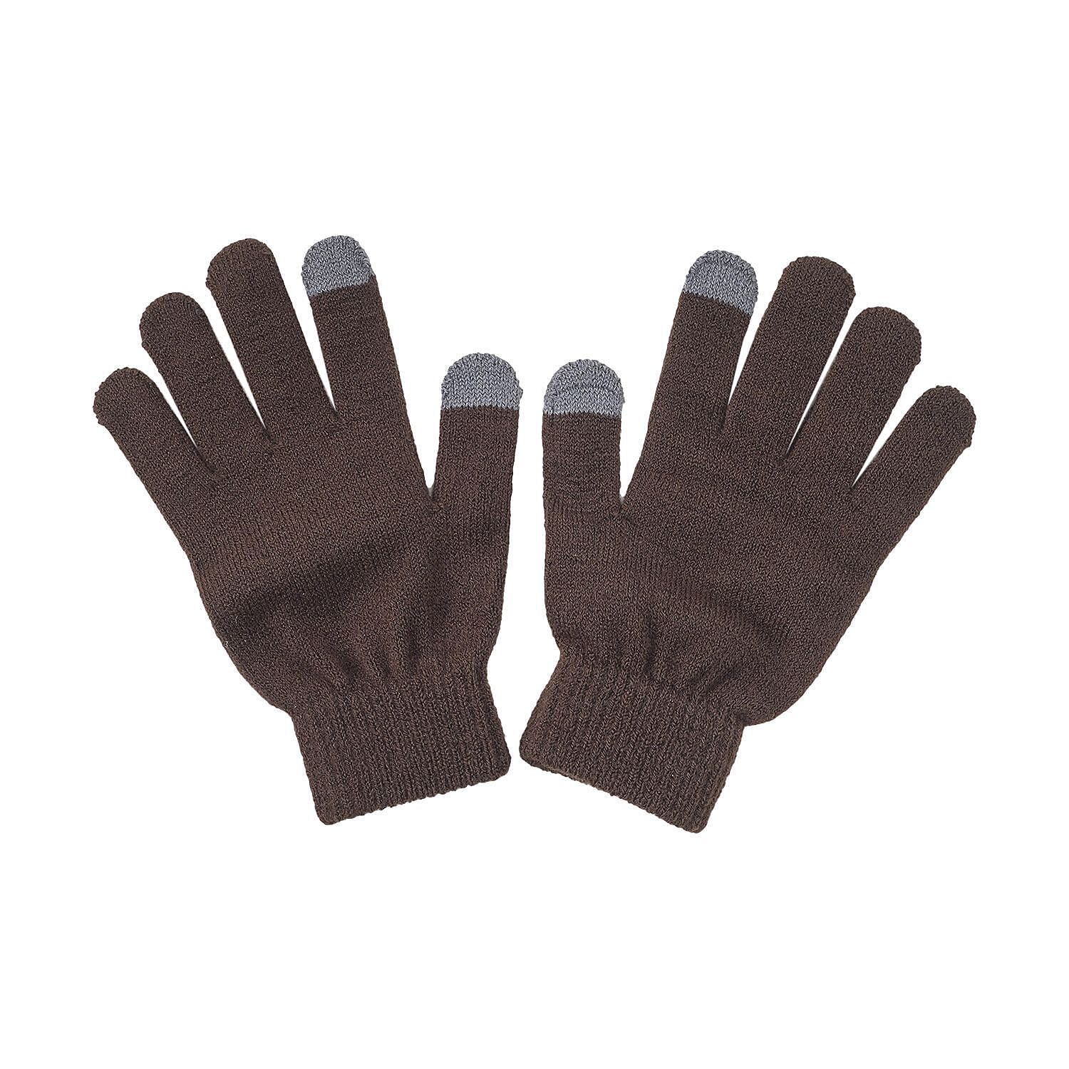 3 Piece Set - Gloves, Hat & Scarf - Dark Brown