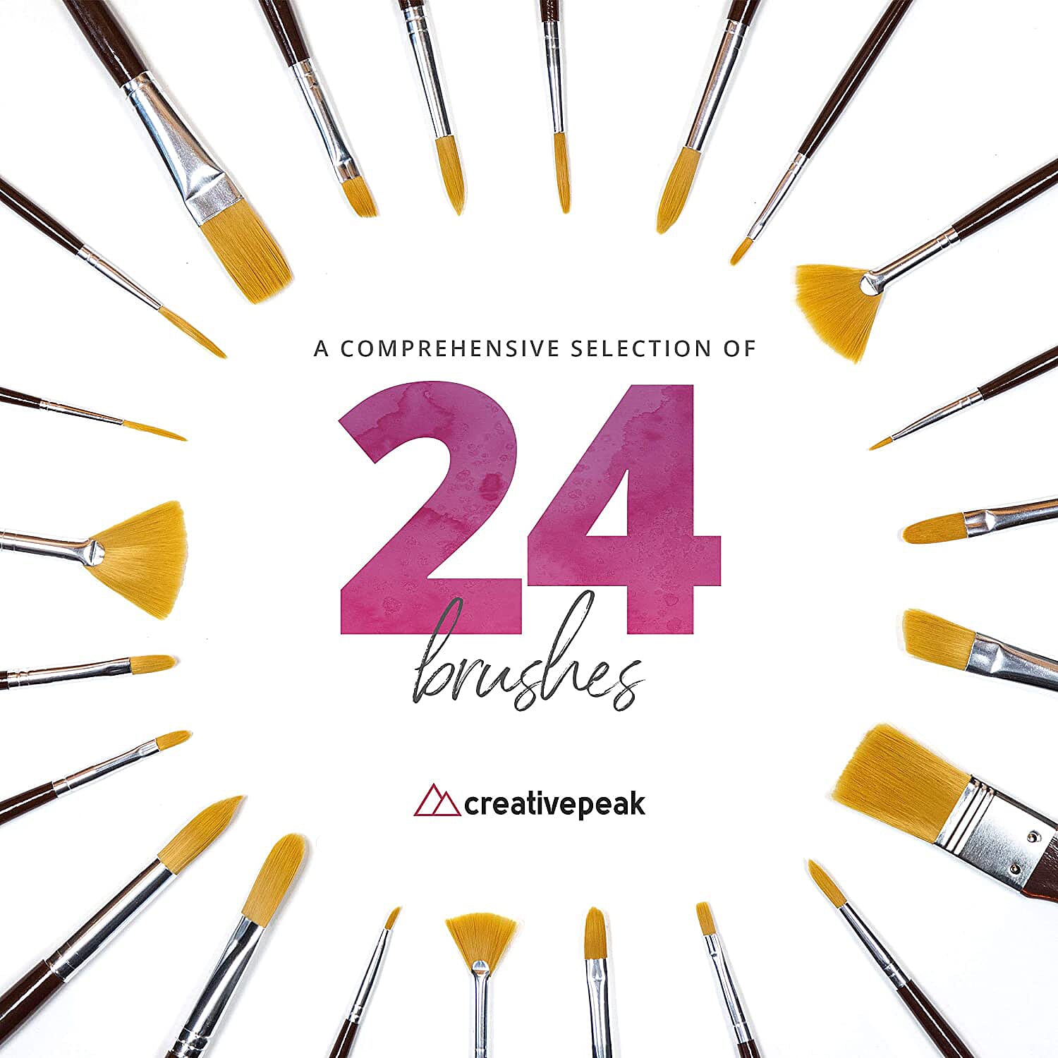 Creativepeak Paintbrush Gift Set- 24 Piece Set