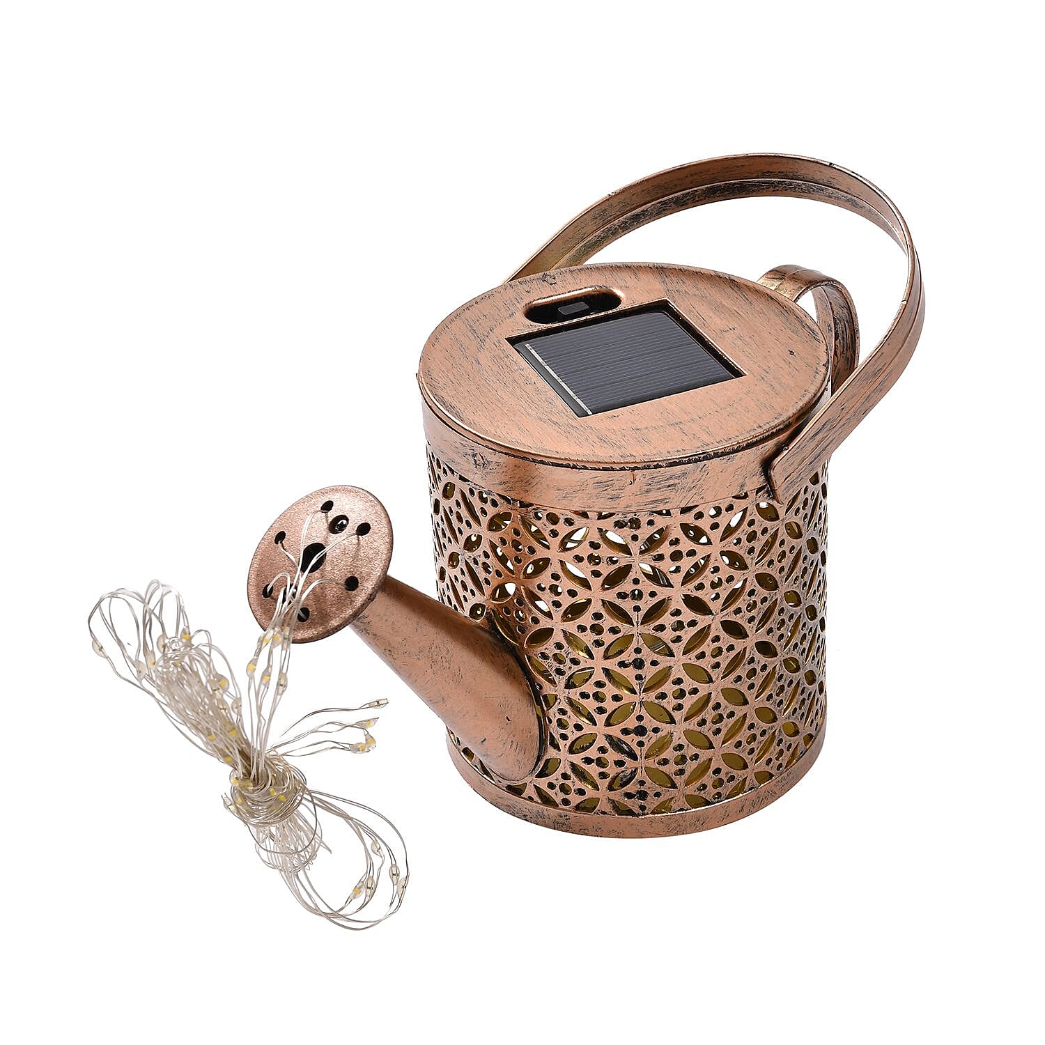 Solar Waterfall Garden 60 LED Light with Shepherd Hook Stand - Copper (6-8 hrs Light)