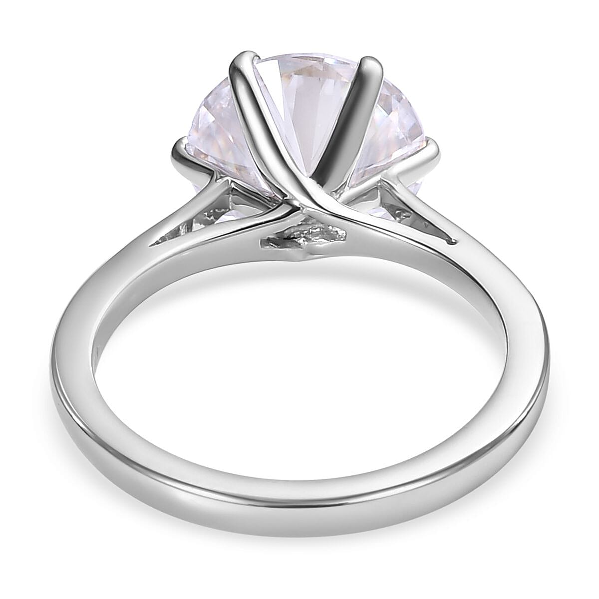 950 Platinum Moissanite Solitaire Ring 3.51 Ct. 950 Platinum Moissanite Solitaire Ring 3.51 Ct.