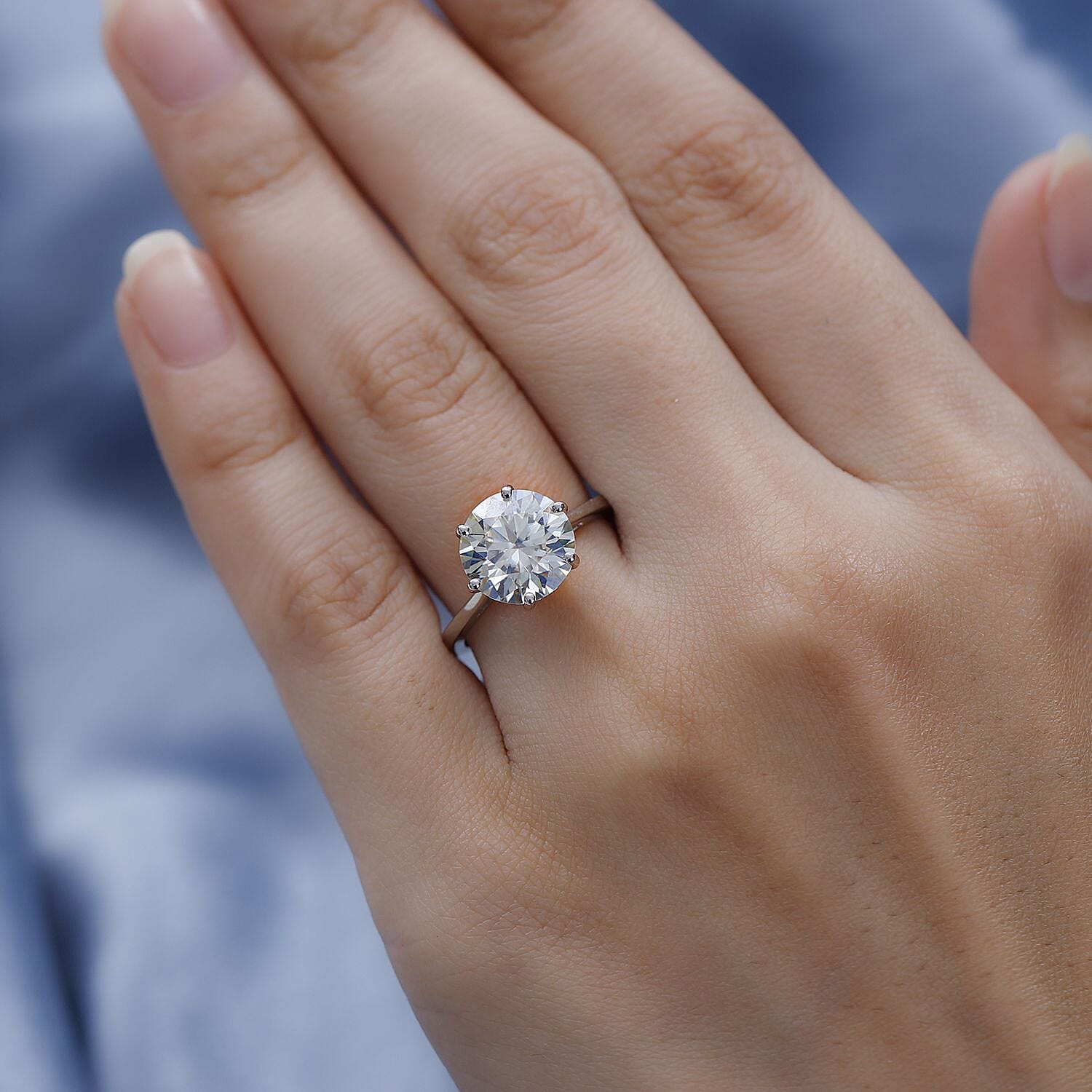 950 Platinum Moissanite Solitaire Ring 3.51 Ct.