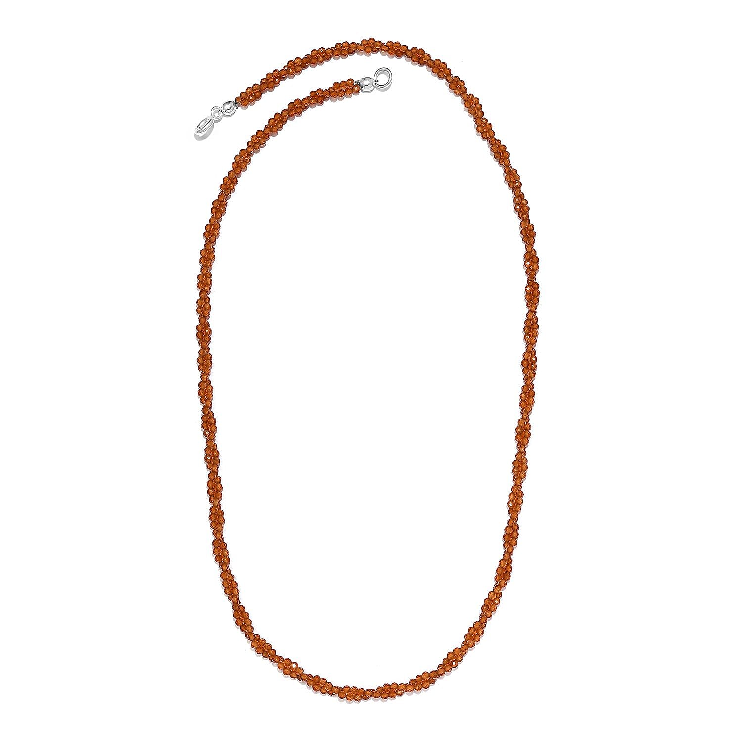 Hessonite Garnet Necklace (Size - 20) in Sterling Silver 51.50 Ct.