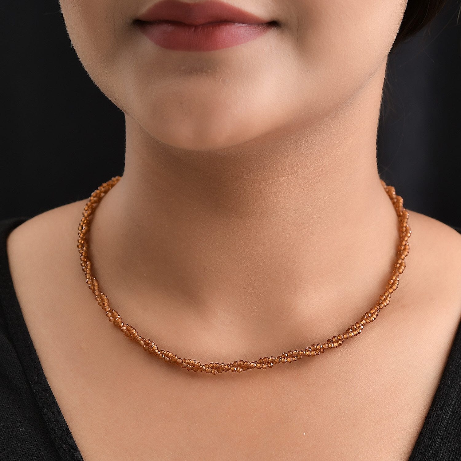 Hessonite Garnet Necklace (Size - 20) in Sterling Silver 51.50 Ct.