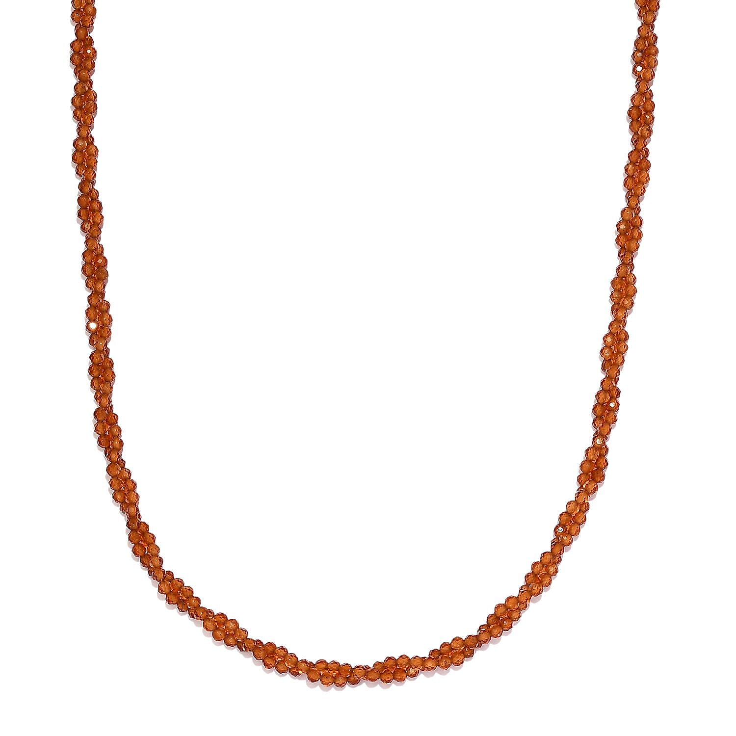 Hessonite Garnet Necklace (Size - 20) in Sterling Silver 51.50 Ct.