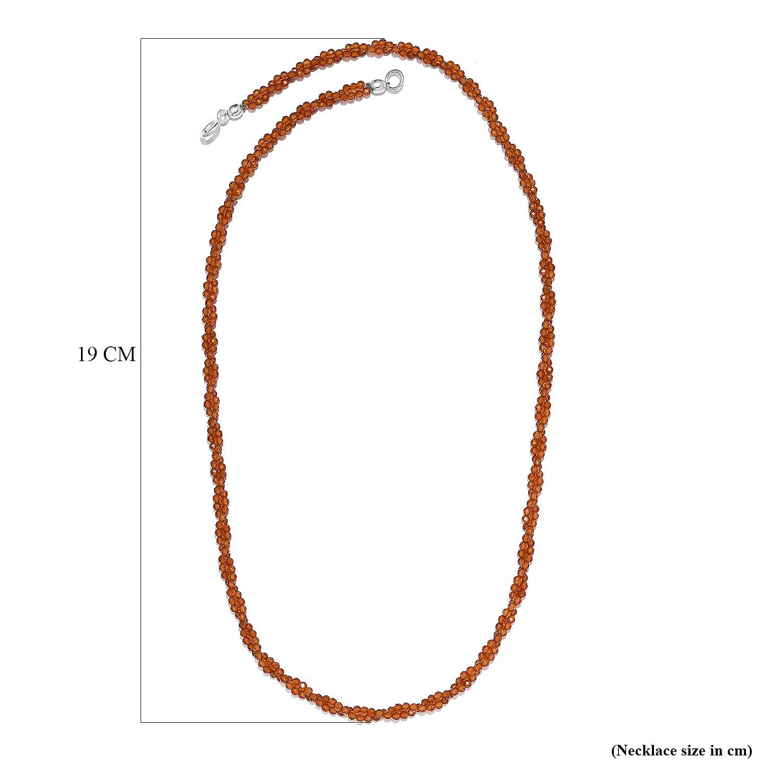 Hessonite Garnet Necklace (Size - 20) in Sterling Silver 51.50 Ct.