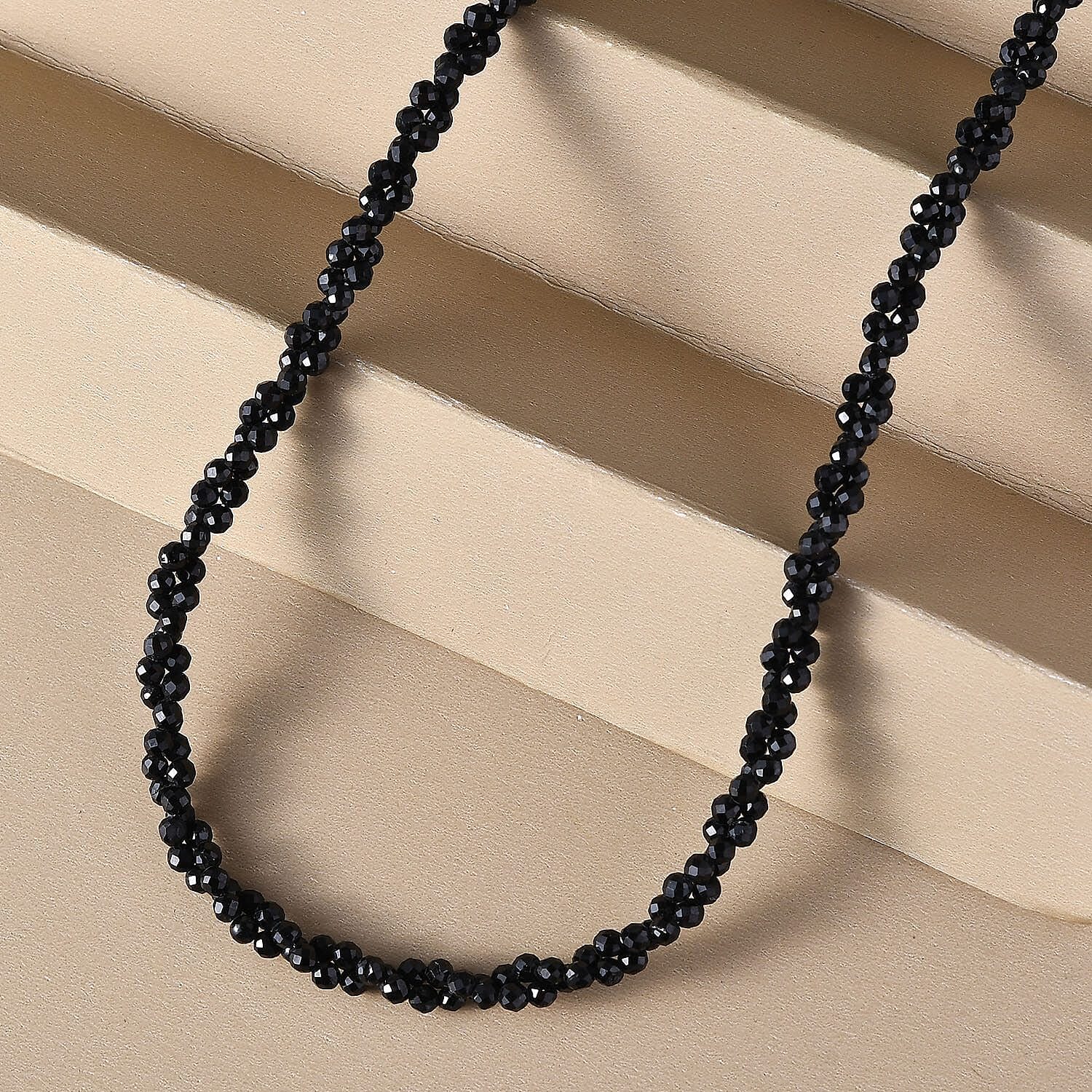 Boi Ploi Black Spinel Necklace (Size - 20) in Sterling Silver 62.56 Ct.
