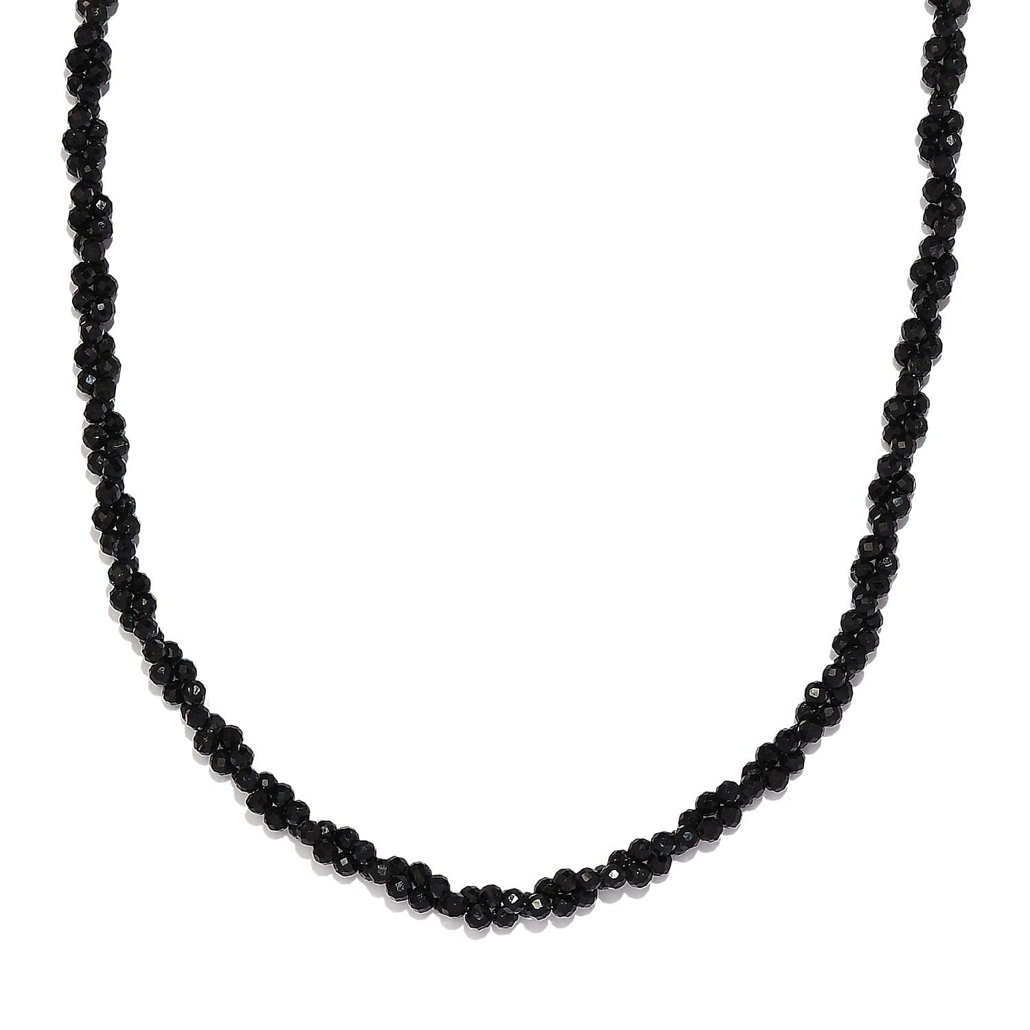 Boi Ploi Black Spinel Necklace (Size - 20) in Sterling Silver 62.56 Ct.