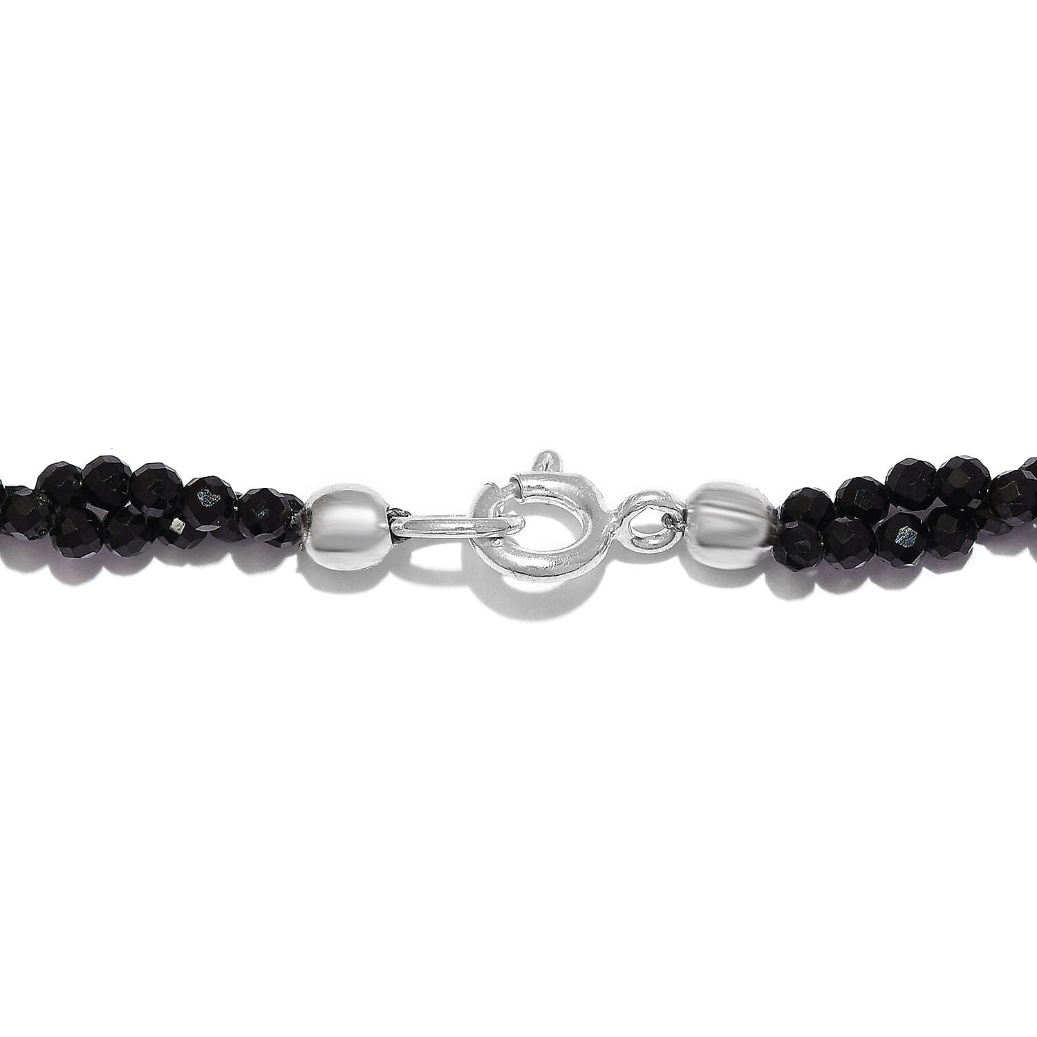Boi Ploi Black Spinel Necklace (Size - 20) in Sterling Silver 62.56 Ct.
