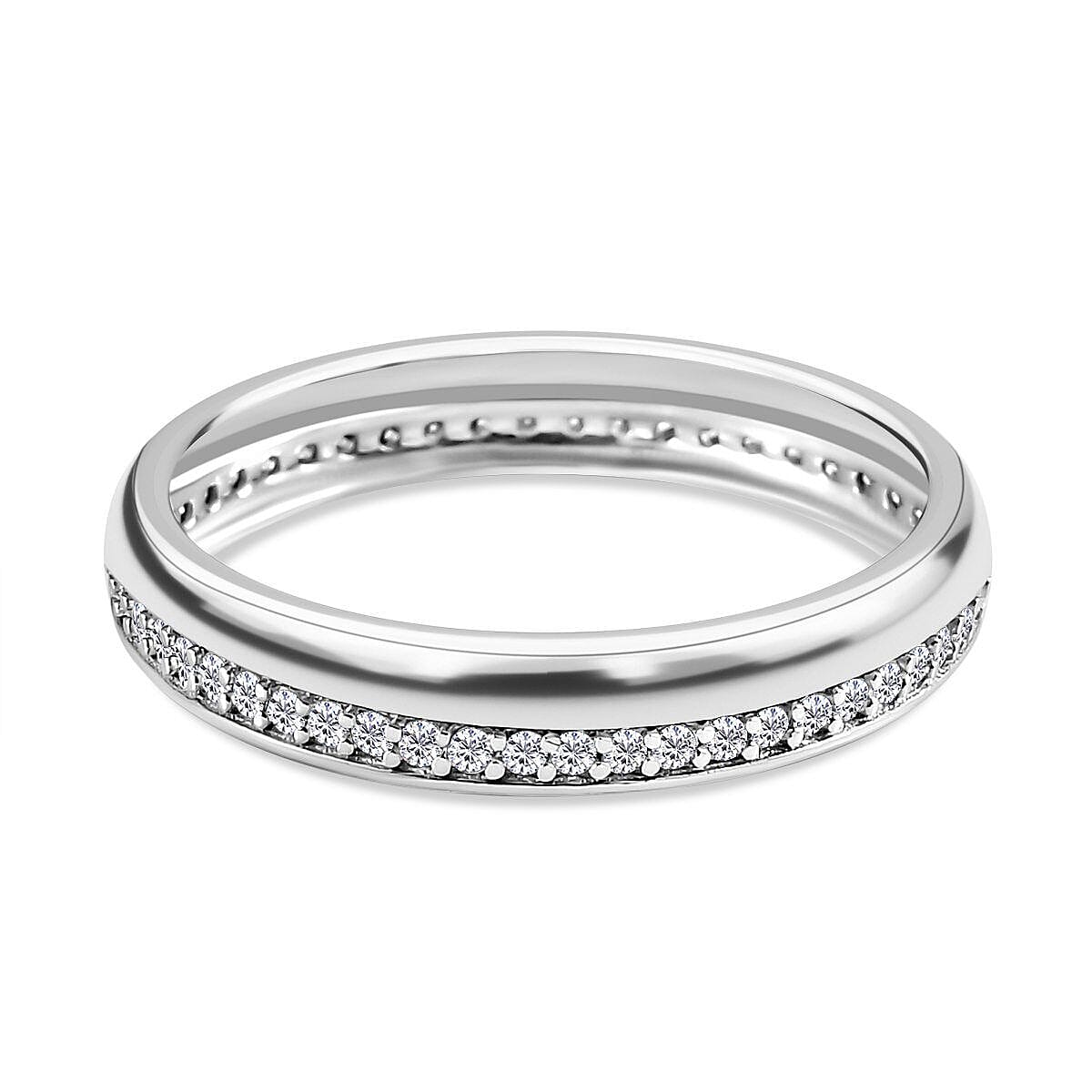 9K White Gold Moissanite Band Ring