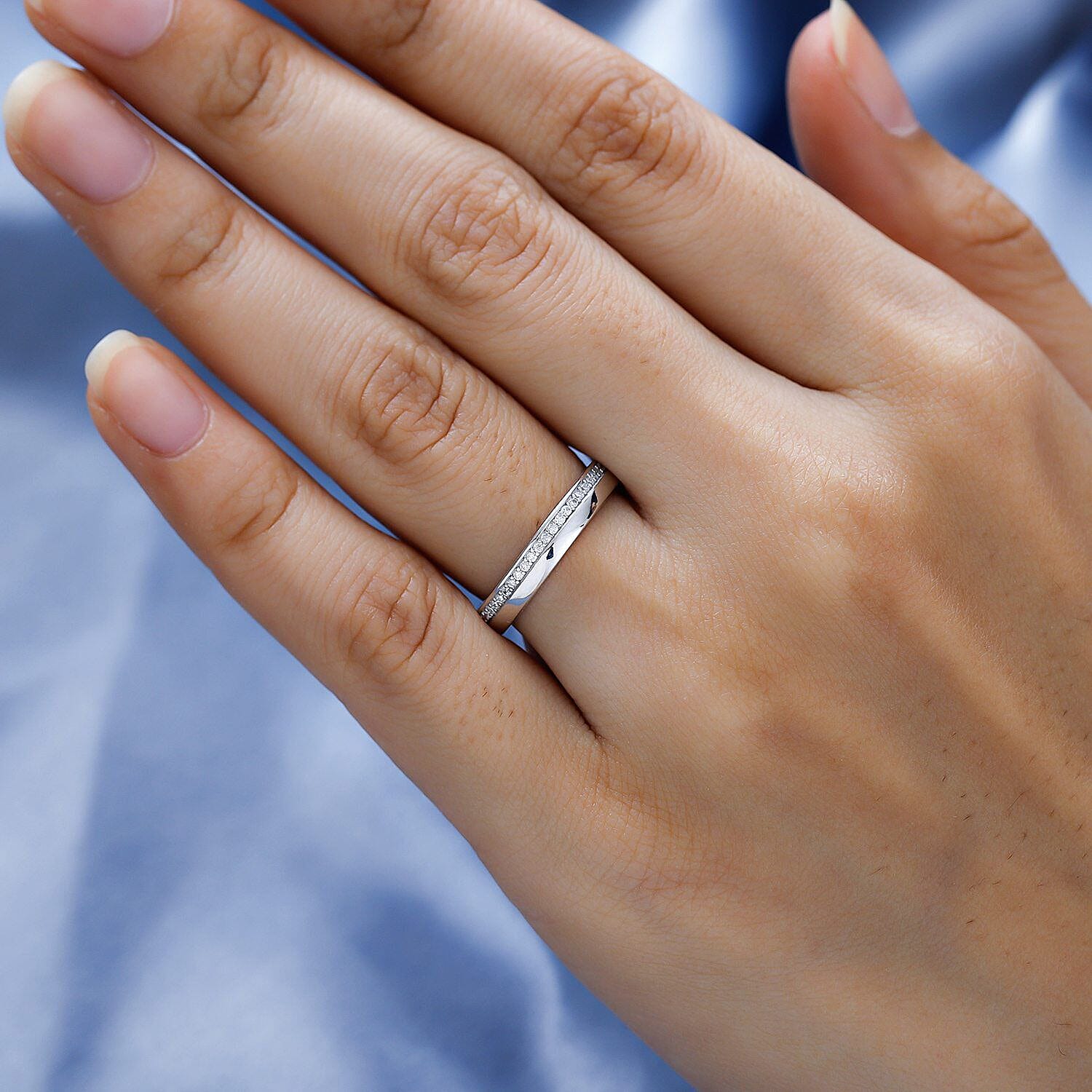 9K White Gold Moissanite Band Ring