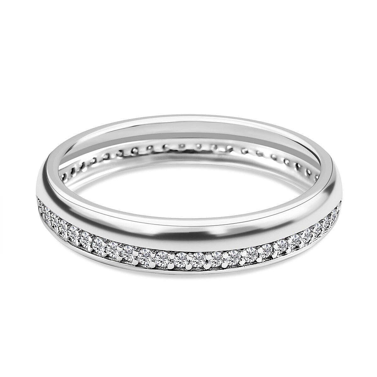 9K White Gold Moissanite Band Ring