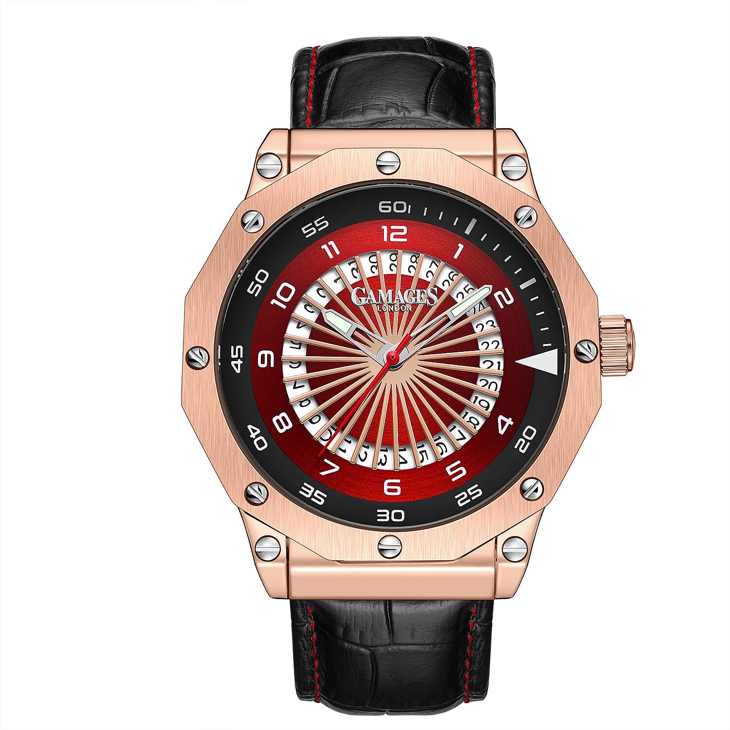 Monster Deal - Gamages Of London Compass Mens Watch with Black Colour Leather Strap