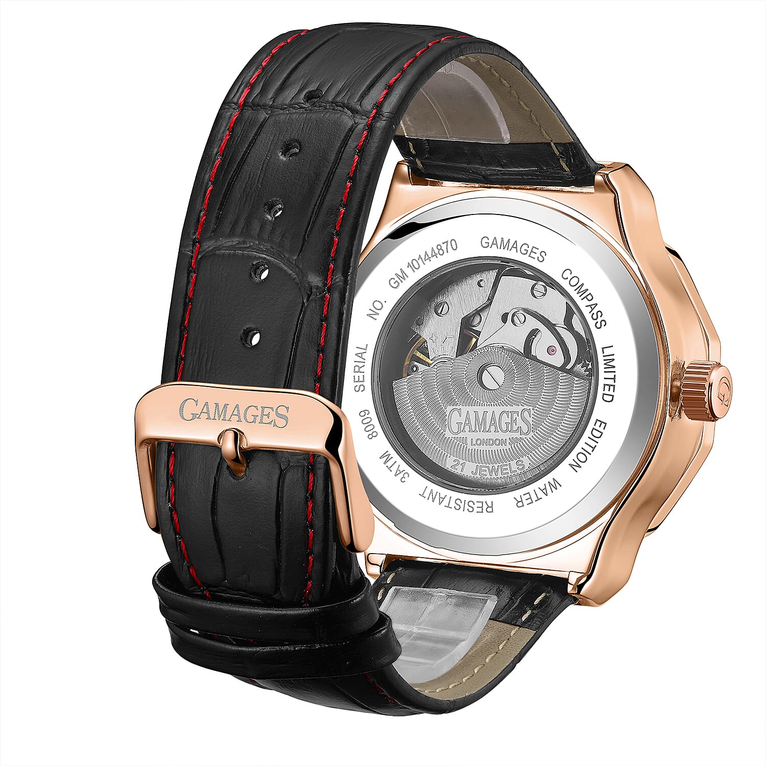Monster Deal - Gamages Of London Compass Mens Watch with Black Colour Leather Strap