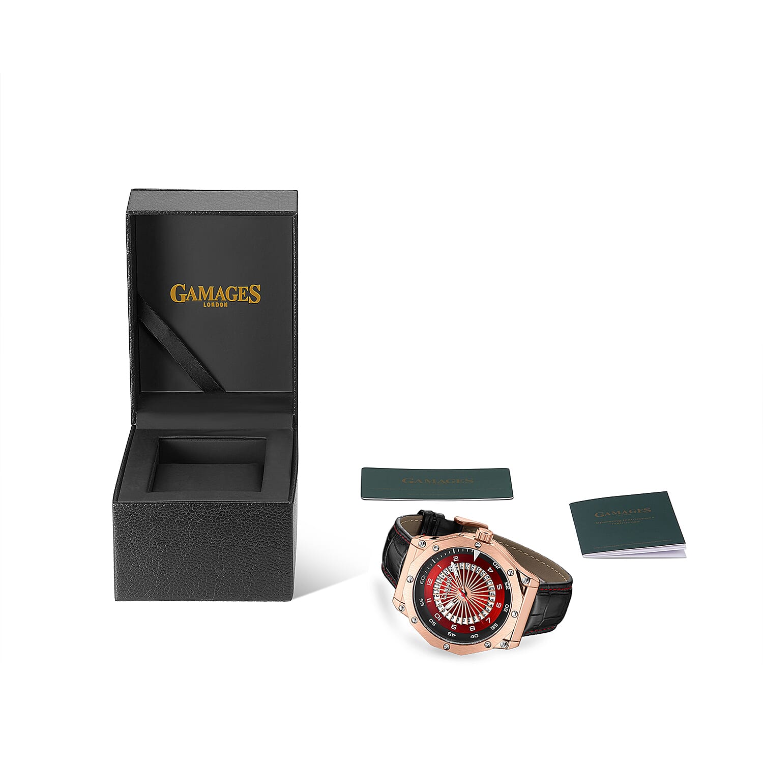 Monster Deal - Gamages Of London Compass Mens Watch with Black Colour Leather Strap