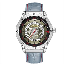 Monster Deal - Gamages Of London Compass Mens Watch with Grey Colour Leather Strap