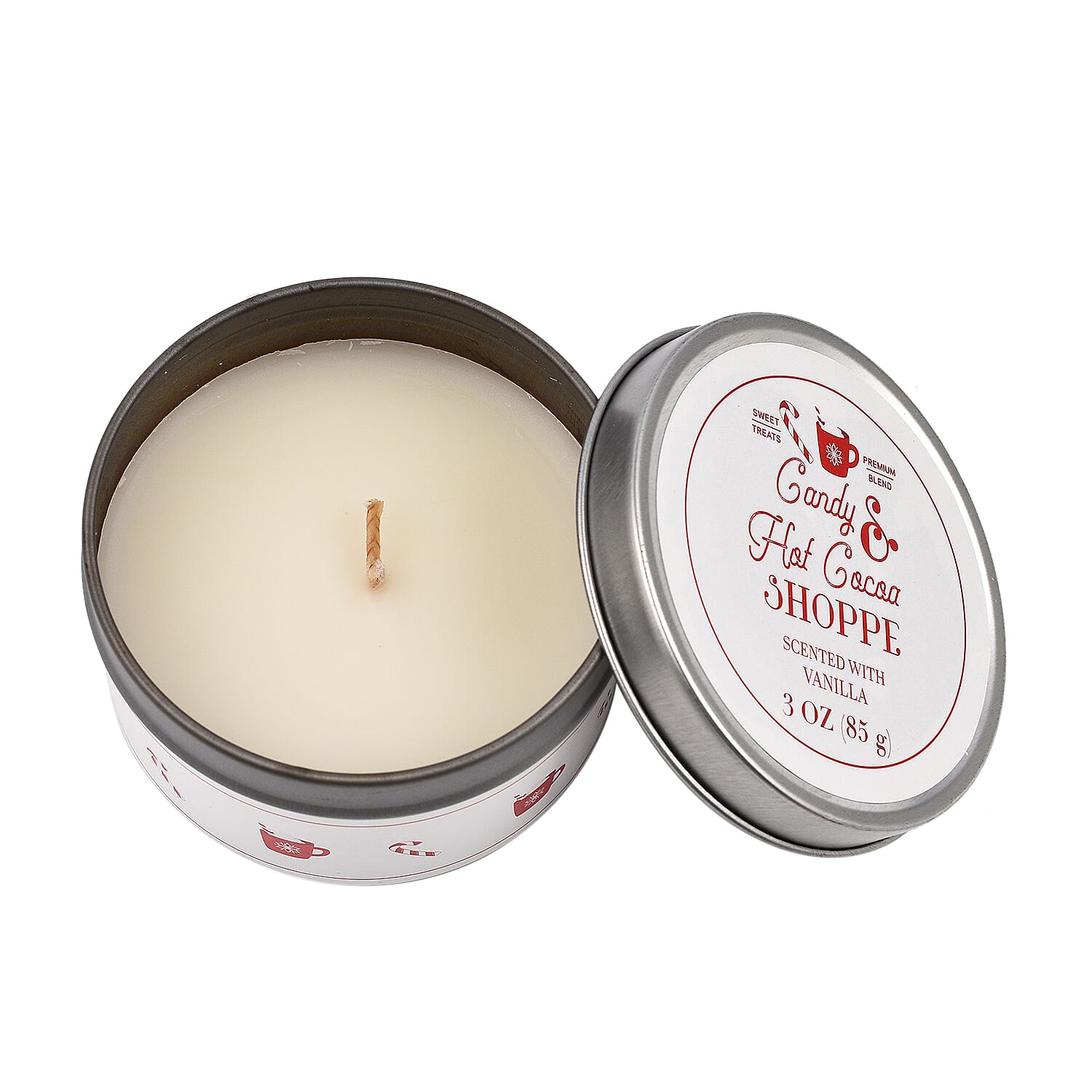 Pack of 3 Tin Candles 3 Oz Candy Canes - Village