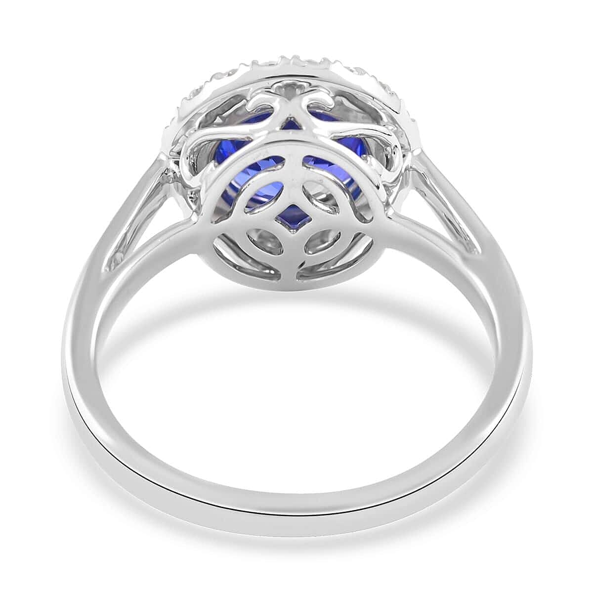 RHAPSODY 950 Platinum AGI Certified AAAA Tanzanite & Diamond Ring 2.90 Ct, Platinum Wt. 6.30 Gms