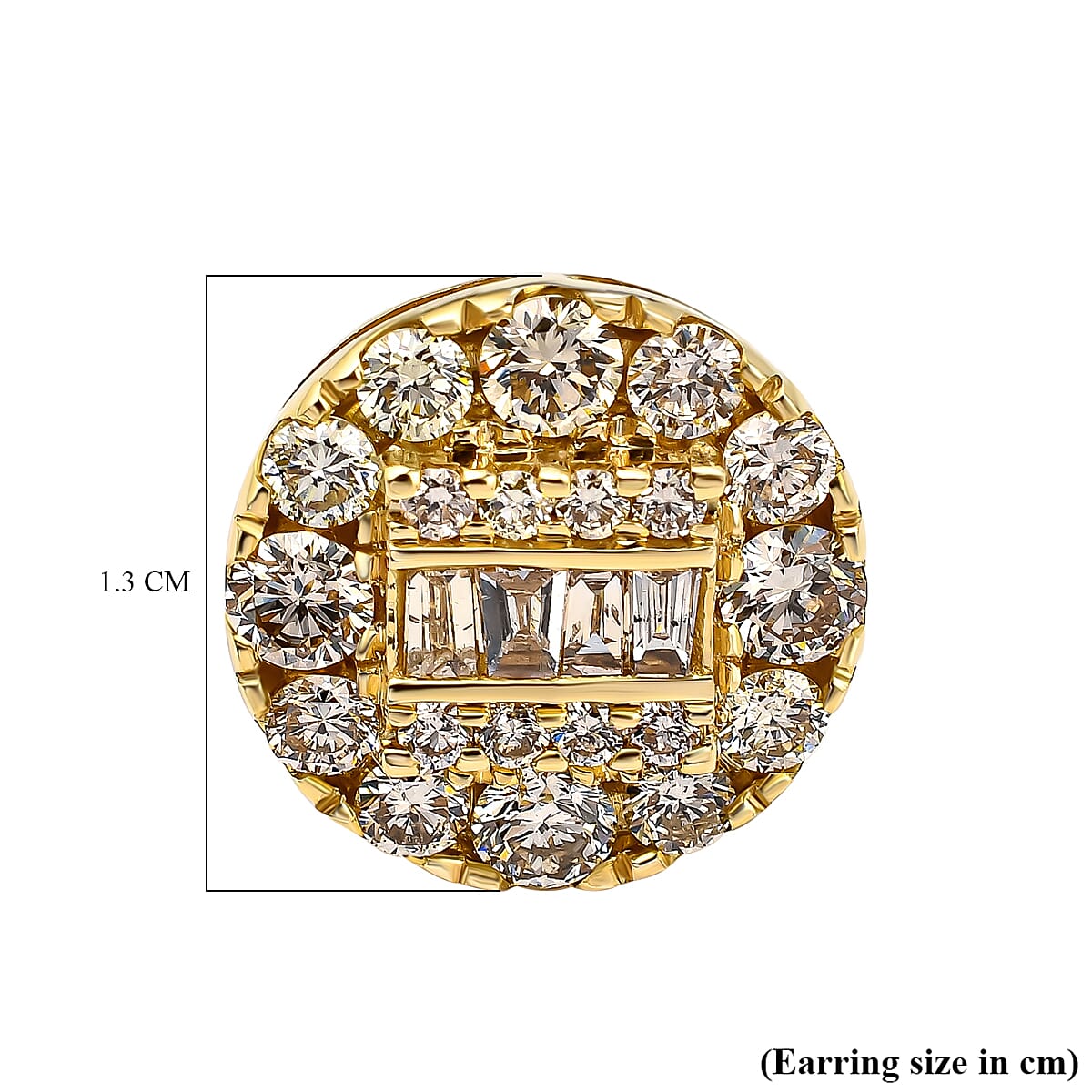 NY Close Out - 14K Yellow Gold Diamond (SI-G-H) Earrings (with Screw Back) 1.75 Ct.