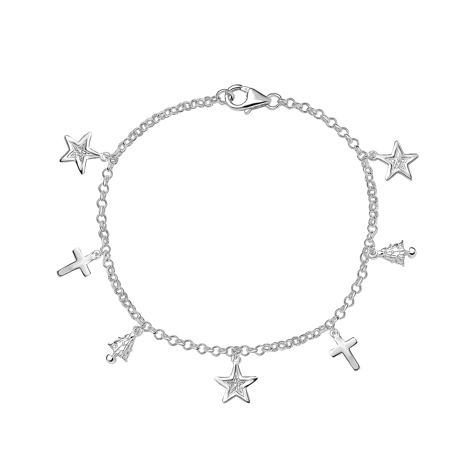 Sterling Silver Fancy Bracelet (Size - 7.5)