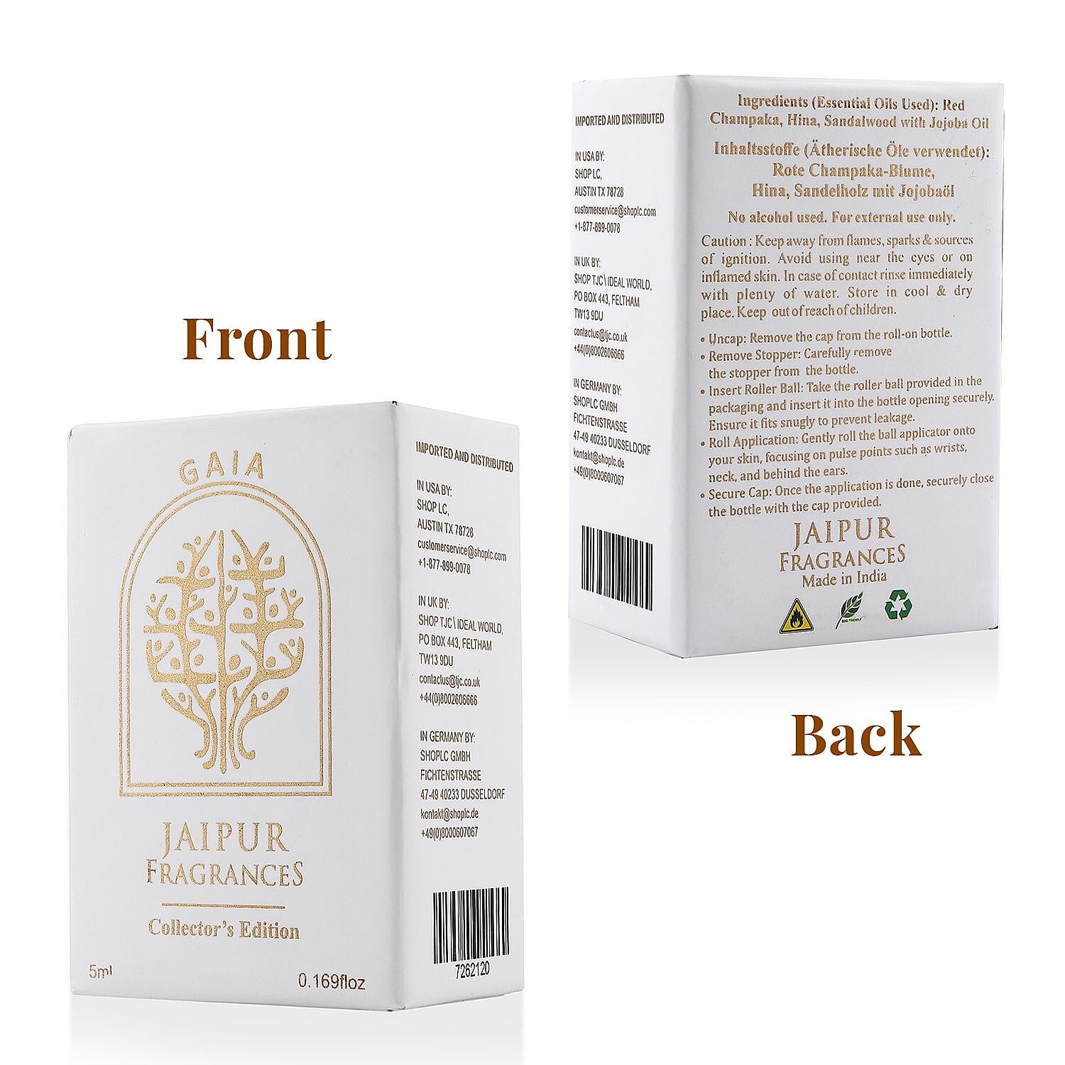 Jaipur Fragrances - 100% Natural Concentrated Perfume Greek Goddess Collection - Gaia (5 ml)