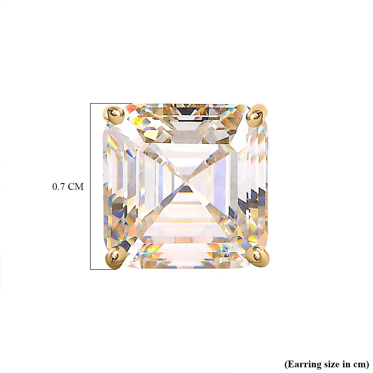 Doorbuster - 9K Yellow Gold Strontium Titanate (Asscher Cut) Stud Earrings (with Push Back) 5.00 Ct.