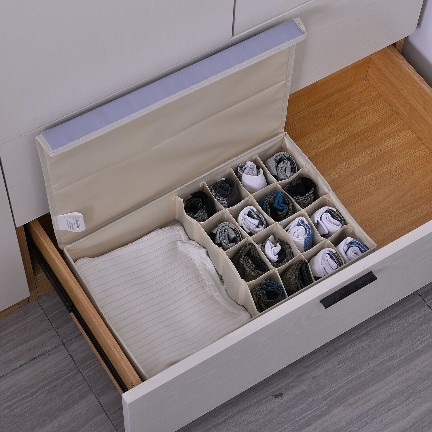 Homesmart 17 Compartment Storage Box - Shelf Organiser (Size 44x28x12 cm) - Grey