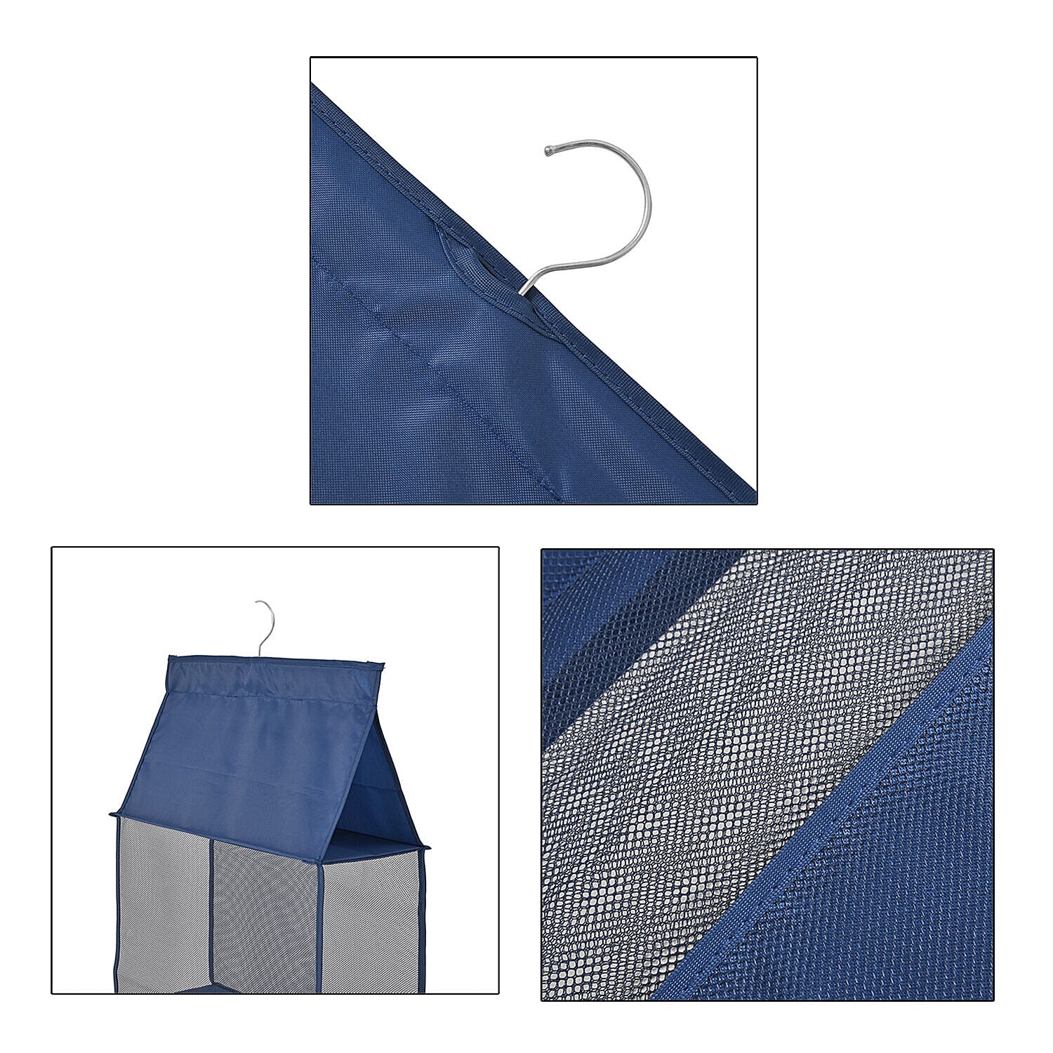 Homesmart 4 Layer Hanging Organizer For Handbags (Size - 120x40x16 cm) - London Blue
