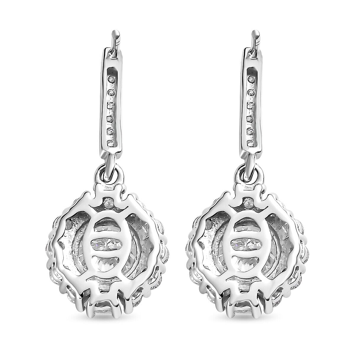 9K White Gold Moissanite Earrings 2.39 Ct.