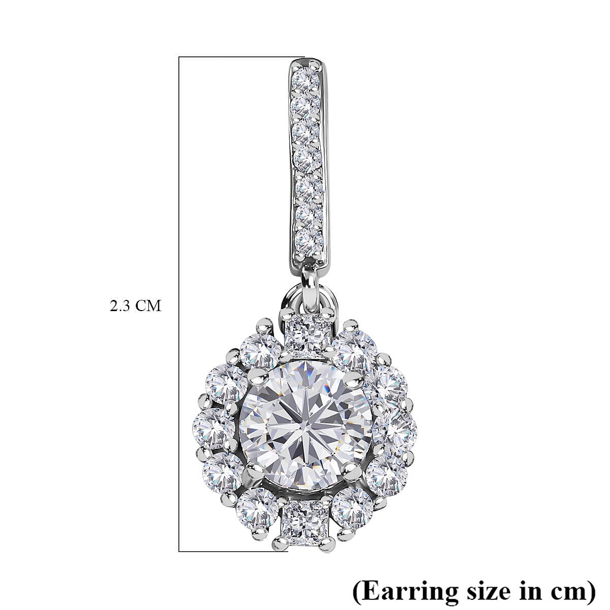 9K White Gold Moissanite Earrings 2.39 Ct.