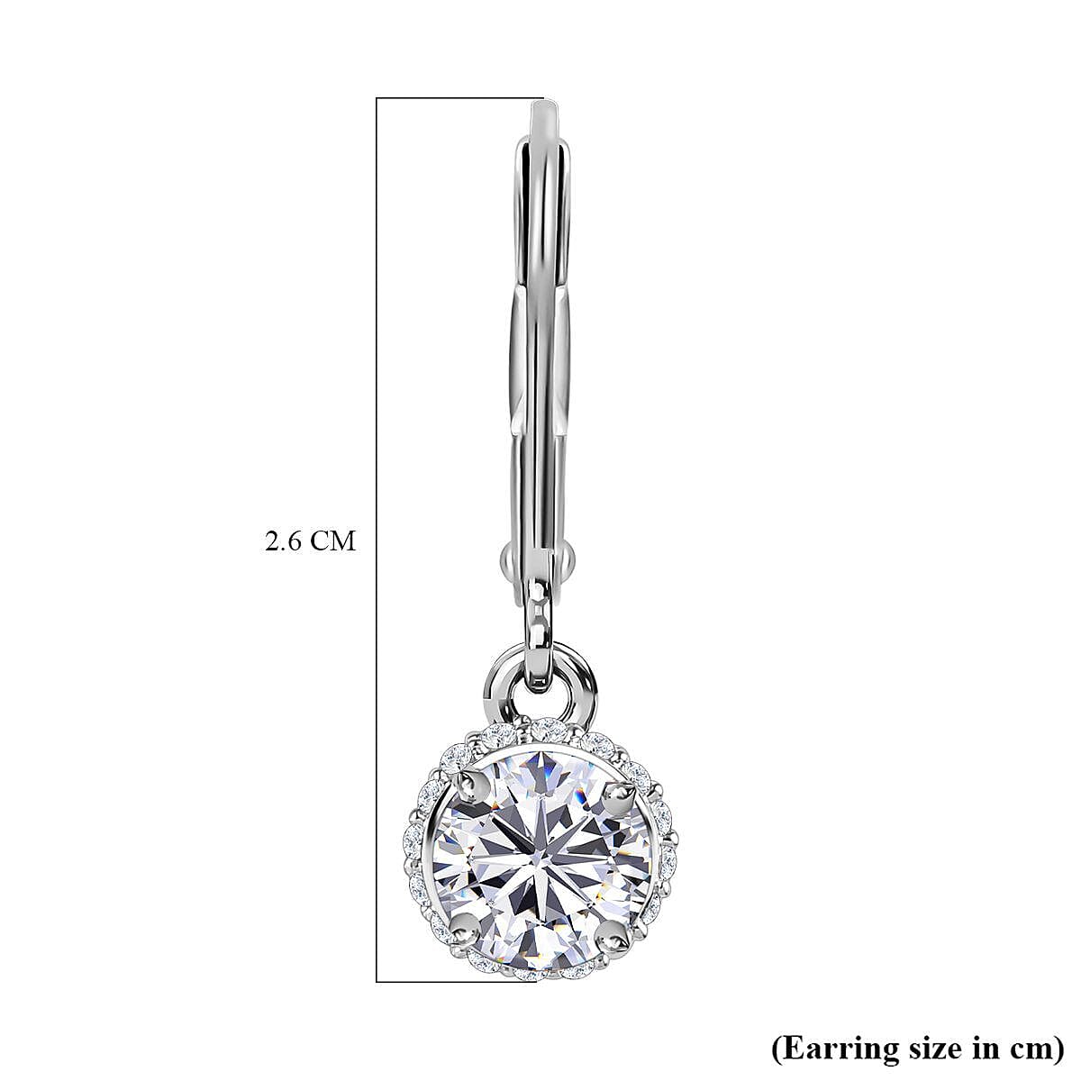 9K White Gold Moissanite Earrings 1.72 Ct