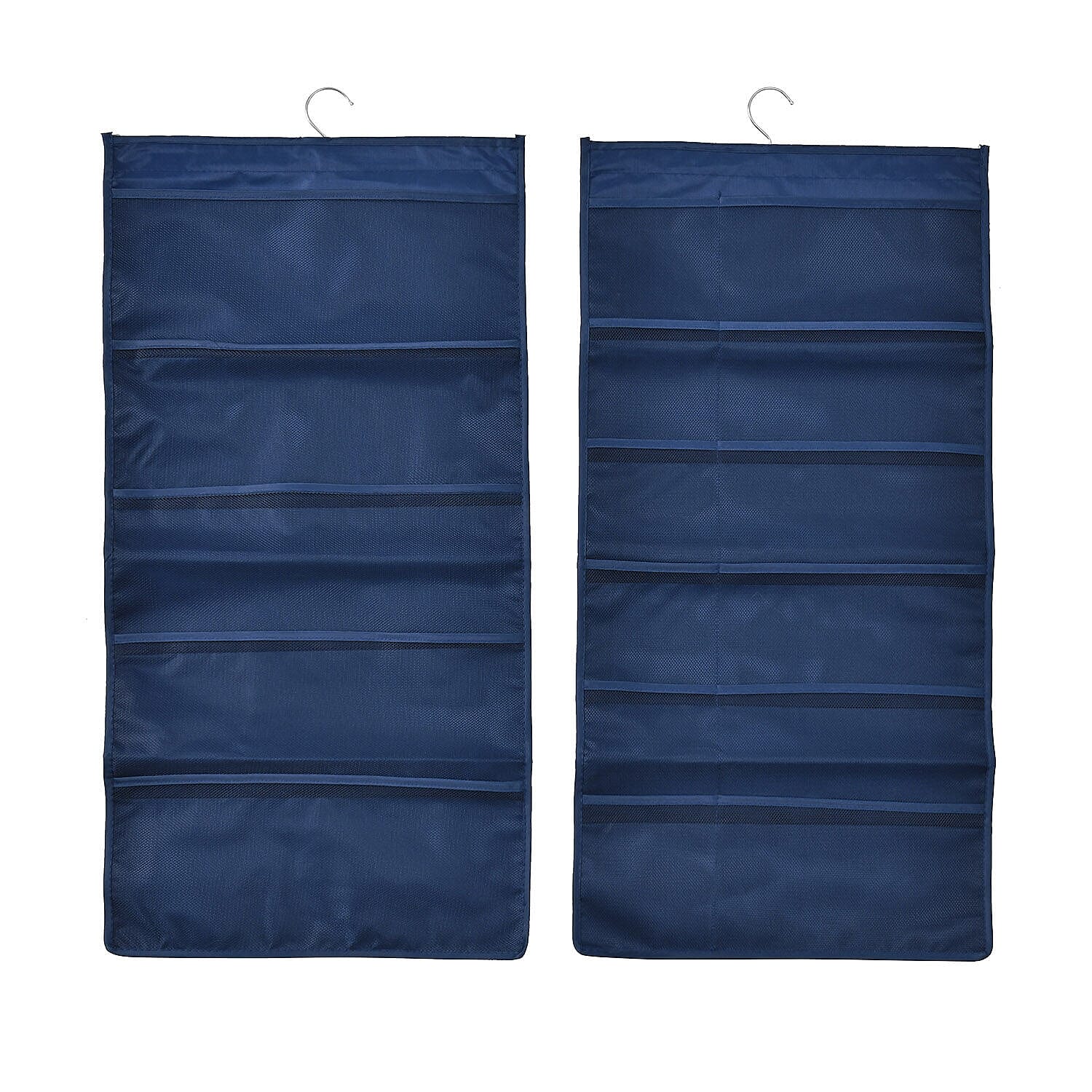 Set of 2 - Homesmart Double Sided Hanging Storage Organizer with 15 - 30 Compartments (Size 80x40x15 cm) - London Blue