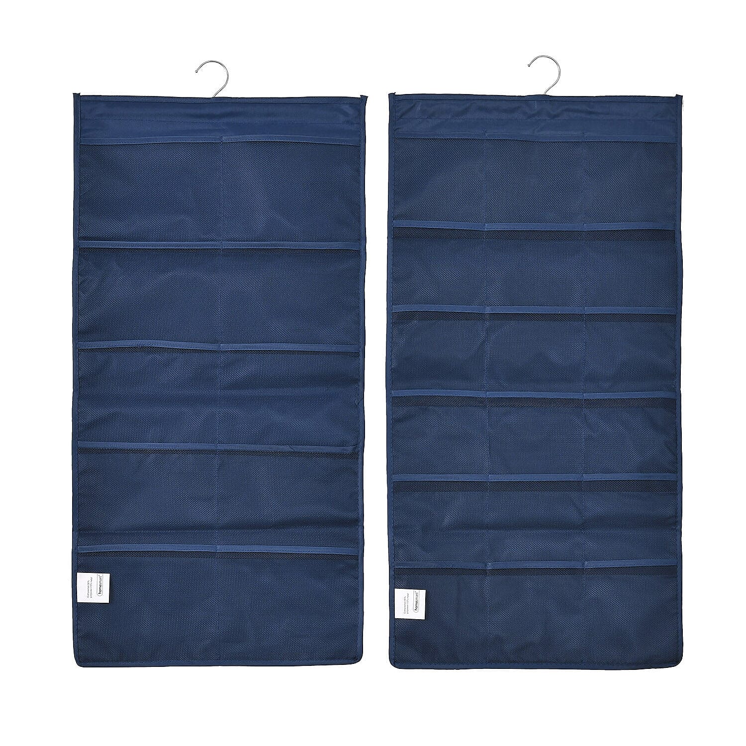 Set of 2 - Homesmart Double Sided Hanging Storage Organizer with 15 - 30 Compartments (Size 80x40x15 cm) - London Blue