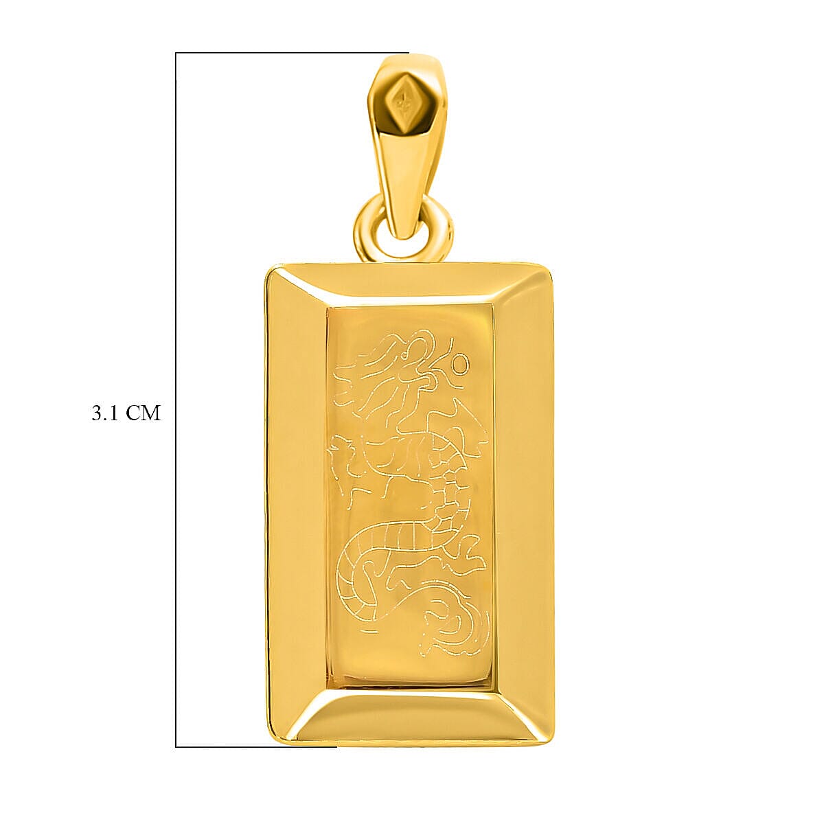 18K Yellow Gold Dragon Pendant