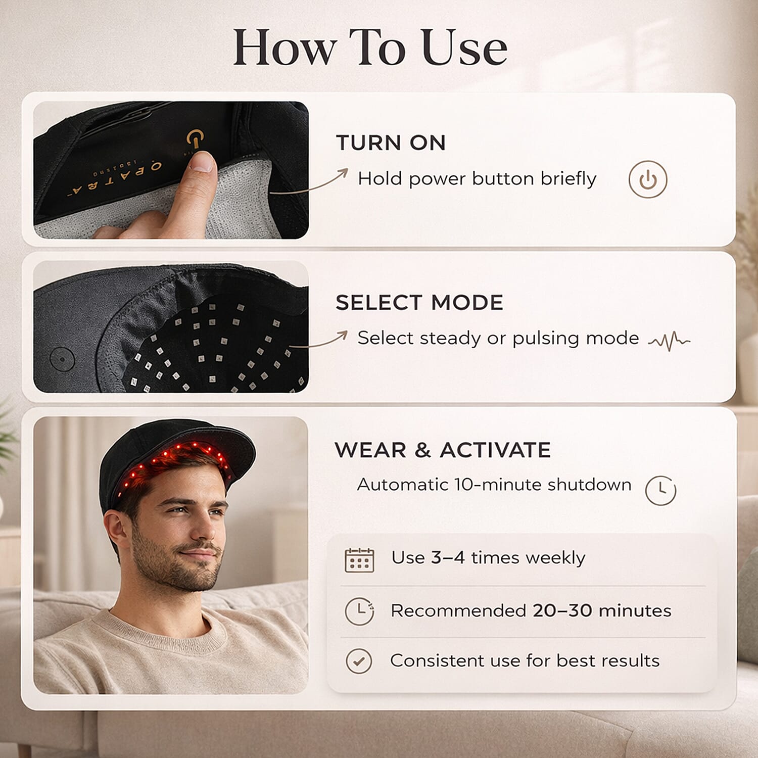 Opatra Lumicap Pro - Light Therapy for Hair Growth - 88 Lights - with Lifetime Warranty