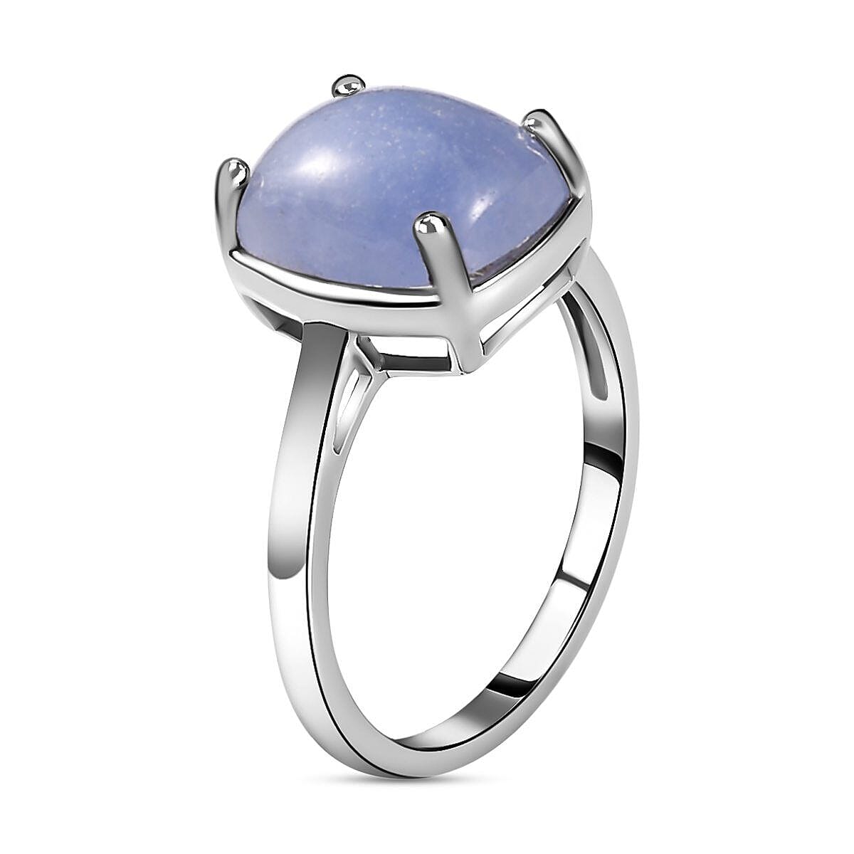 Hackmanite Ring in Platinum Overlay Sterling Silver 3.13 Ct.