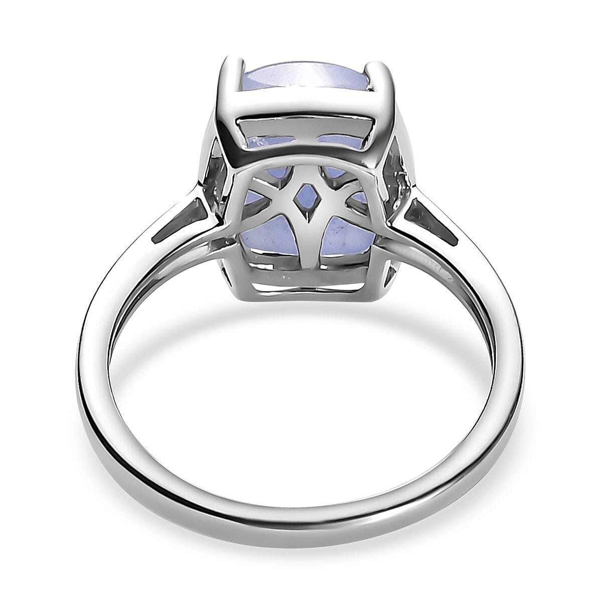 Hackmanite Ring in Platinum Overlay Sterling Silver 3.13 Ct.