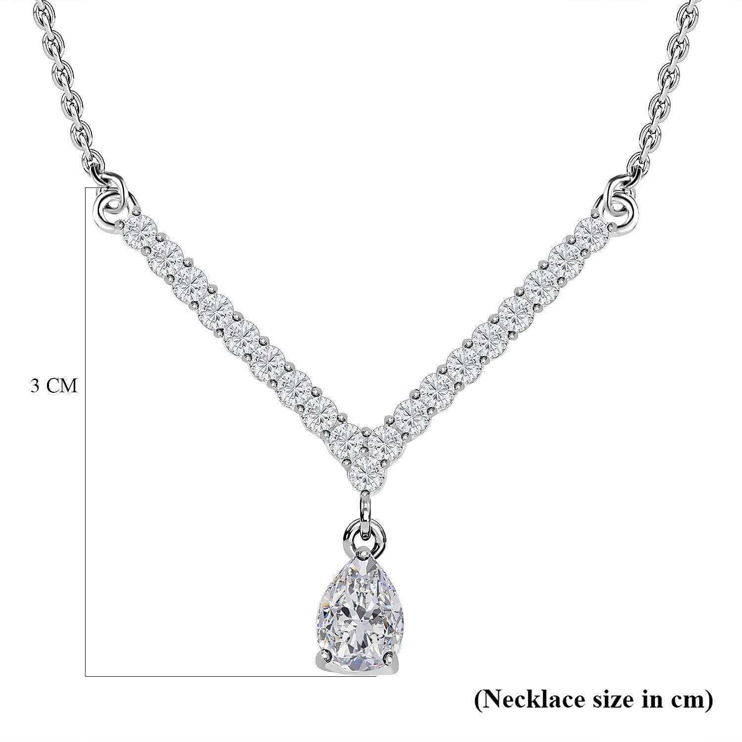 Closeout Deal - Cubic Zirconia Necklace (Size - 20)