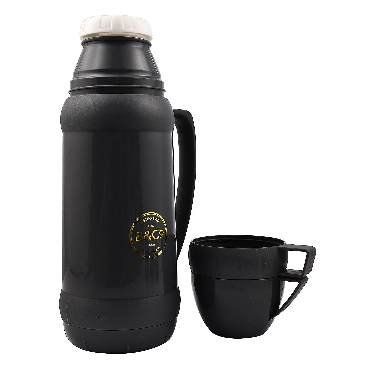 Deluxe Glass Lined Thermal Flask 1L - Grey