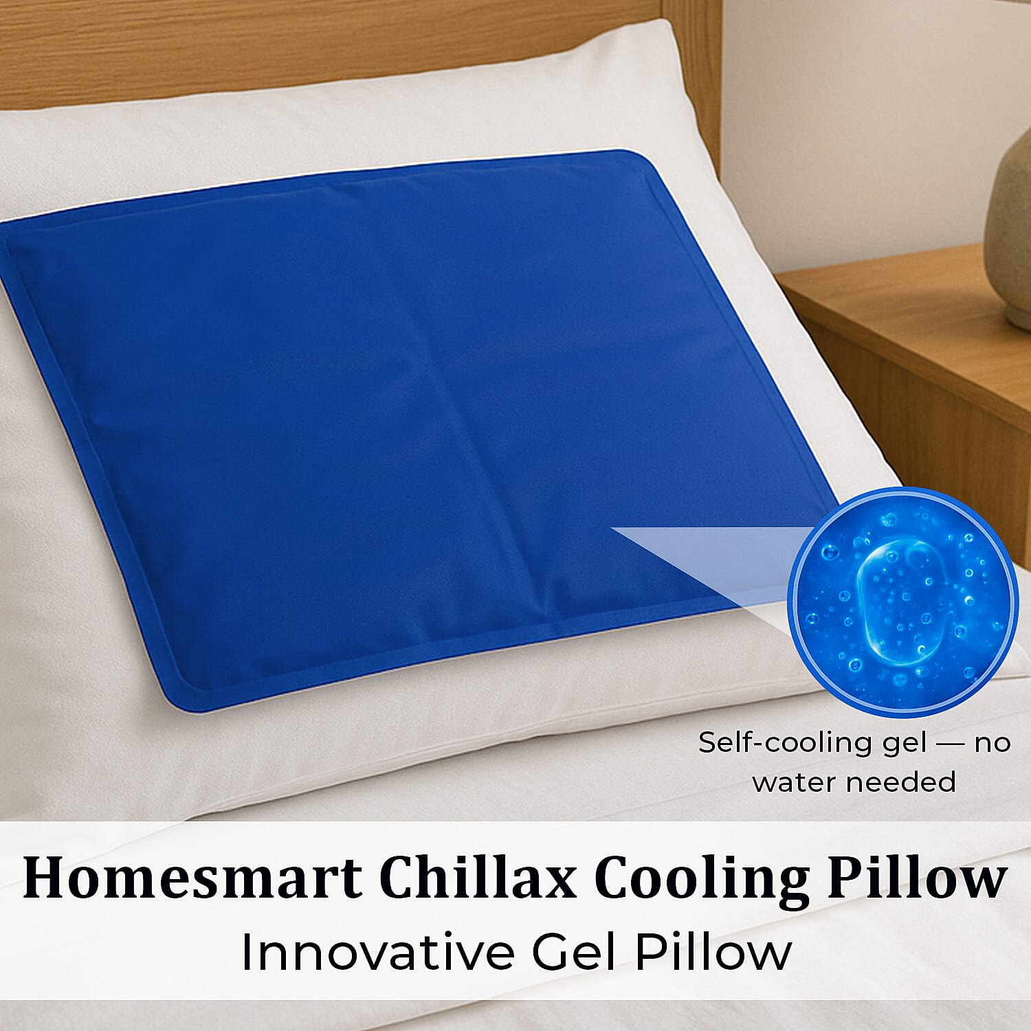 Homesmart Chillmax Pillow- Cooling Gel Pads for Pillows (Size 40x50 cm) - Blue