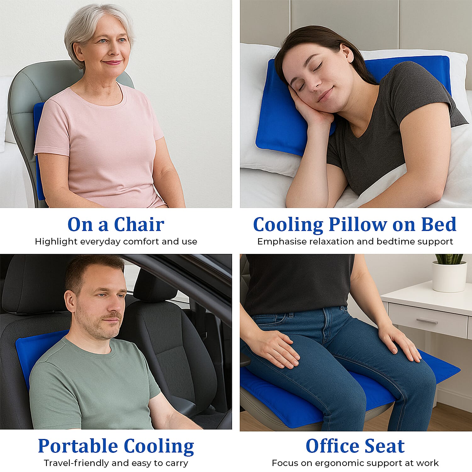 Homesmart Chillmax Pillow- Cooling Gel Pads for Pillows (Size 40x50 cm) - Blue