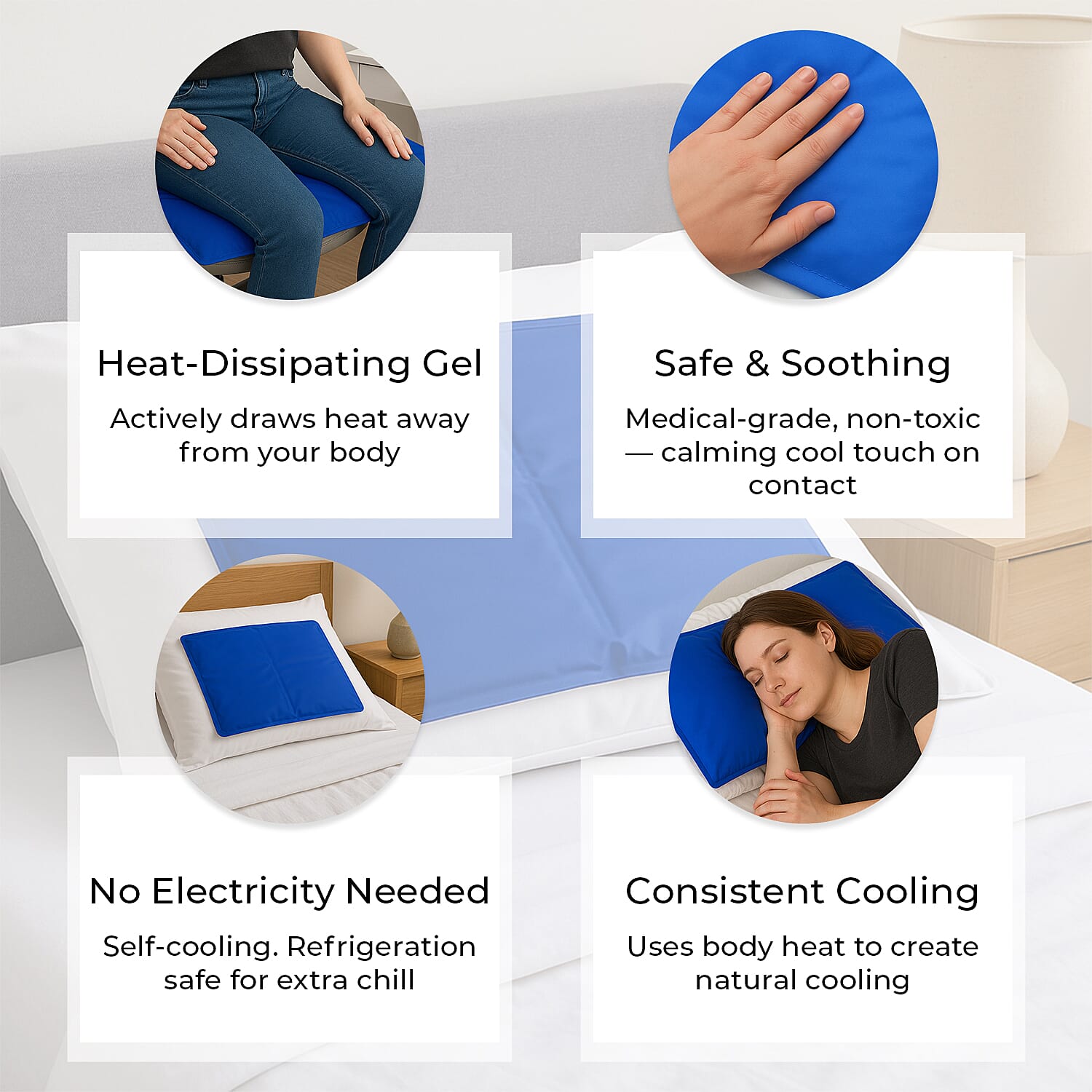 Homesmart Chillmax Pillow- Cooling Gel Pads for Pillows (Size 40x50 cm) - Blue