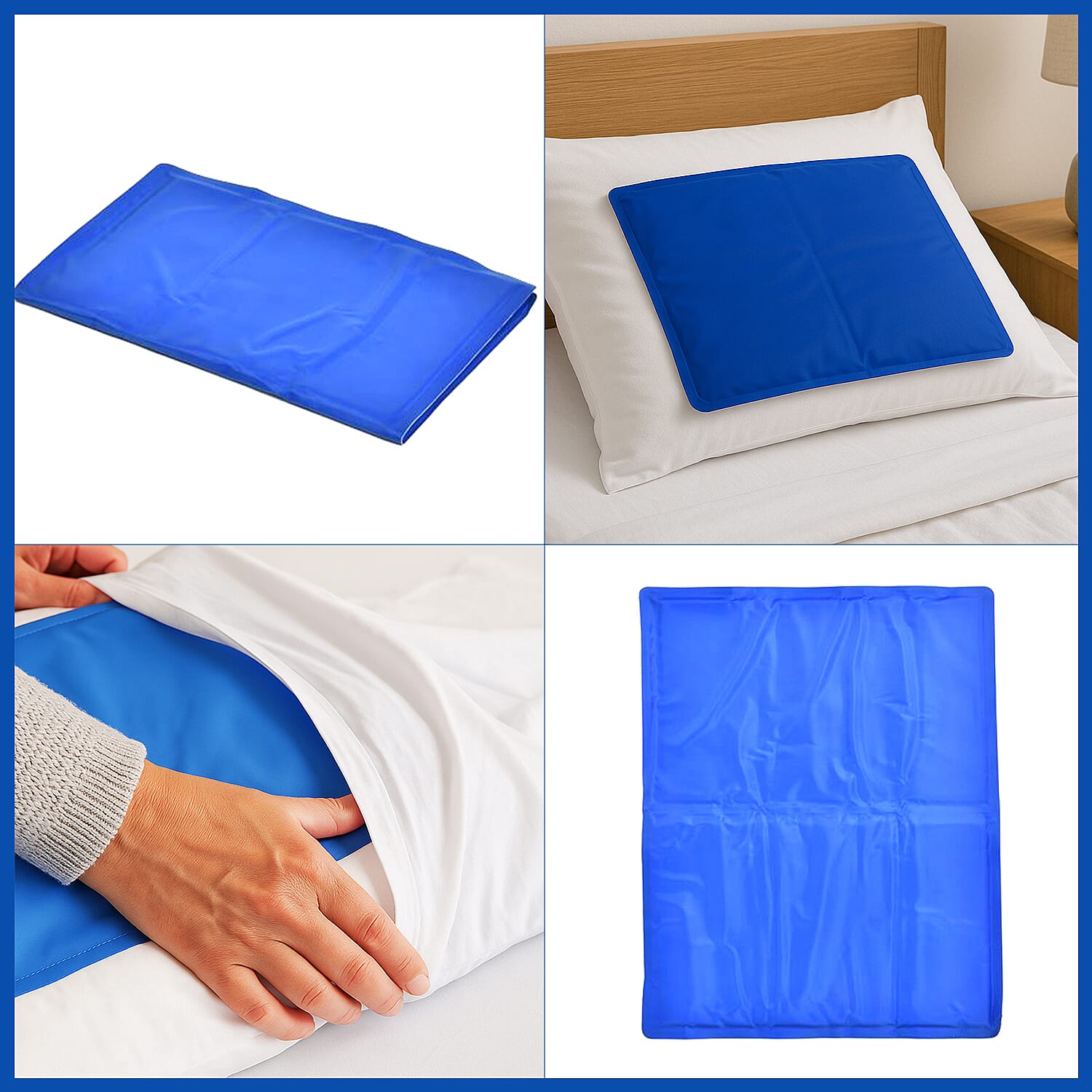 Homesmart Chillmax Pillow- Cooling Gel Pads for Pillows (Size 40x50 cm) - Blue