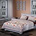 Set of 3 - Floral Pattern Comforter and 2 Pillowcases - Grey