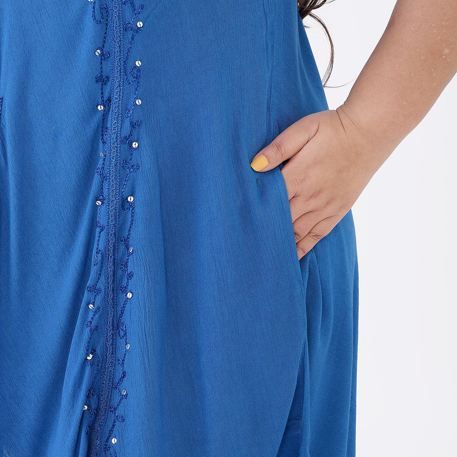 Tamsy Rayon Solid Dress (Size 44x1 in) - Red & Red