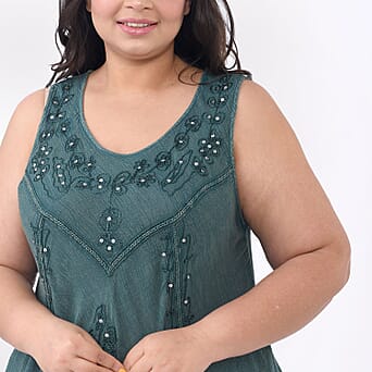 https://tjcuk.sirv.com/Products/72/6/7263538/Tamsy-Rayon-Solid-Dress-Size-44x1-in-Turquoise-Red_7263538_3.jpg?w=342&h=342