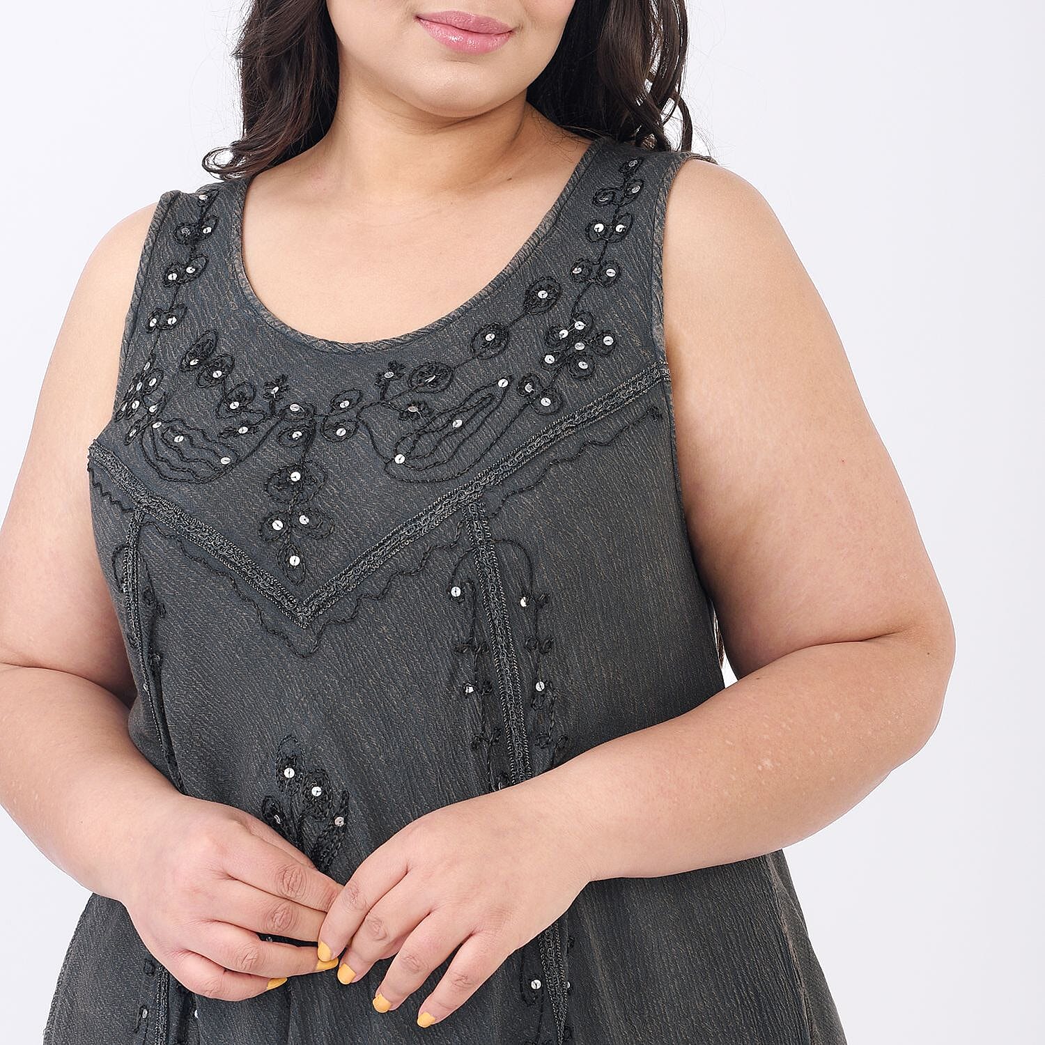 Tamsy Rayon Solid Dress (Size 44x1 in) - Red & Red