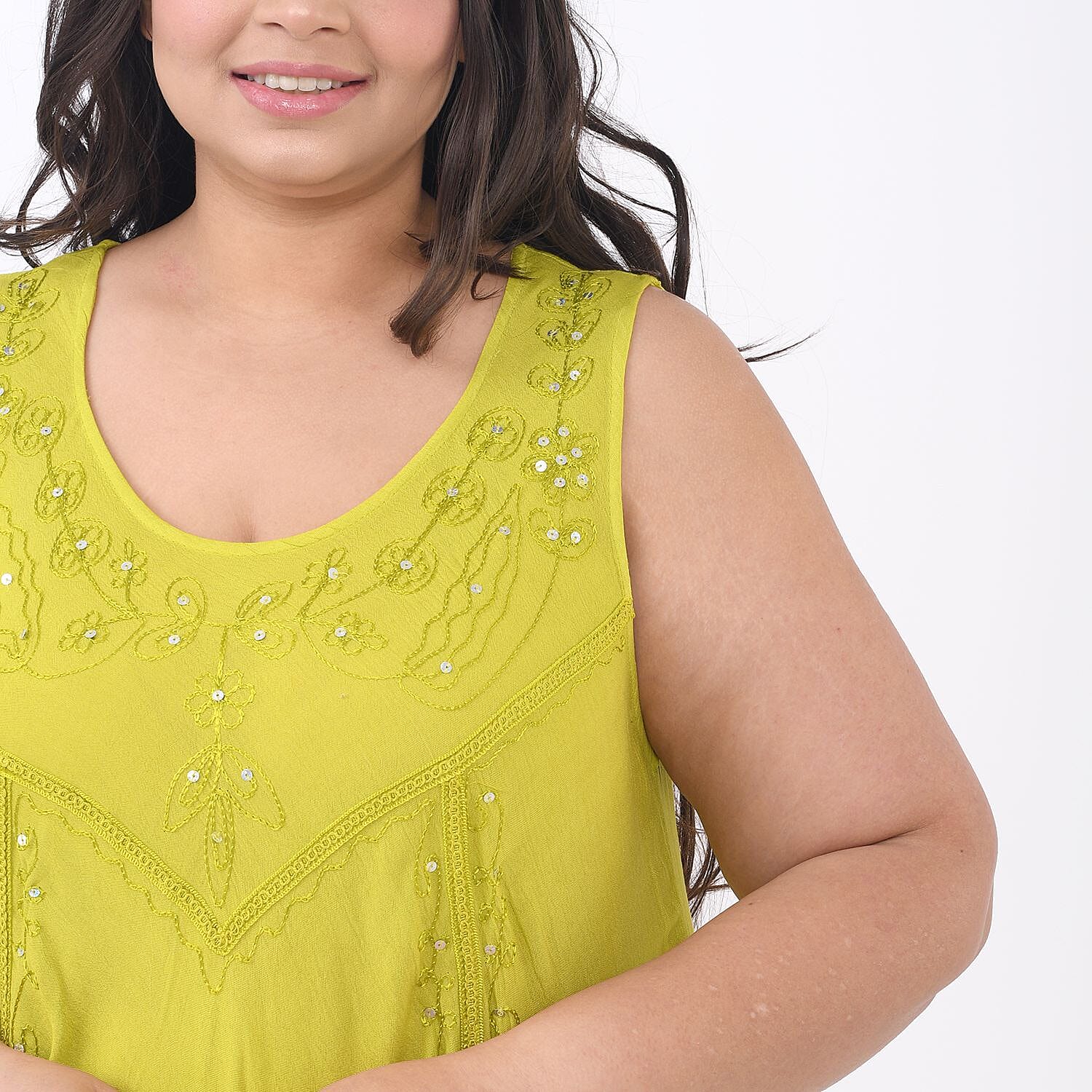 Tamsy Rayon Solid Dress (Size 44x1 in) - Red & Red