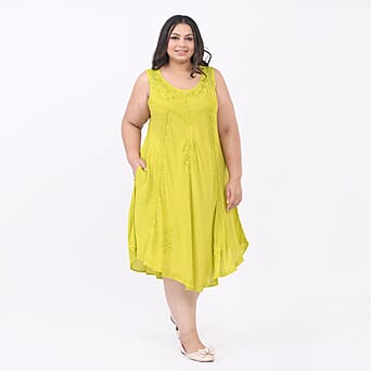 https://tjcuk.sirv.com/Products/72/6/7263564/Tamsy-Rayon-Solid-Dress-Size-44x1-in-Lime-Red_7263564_2.jpg?w=342&h=342