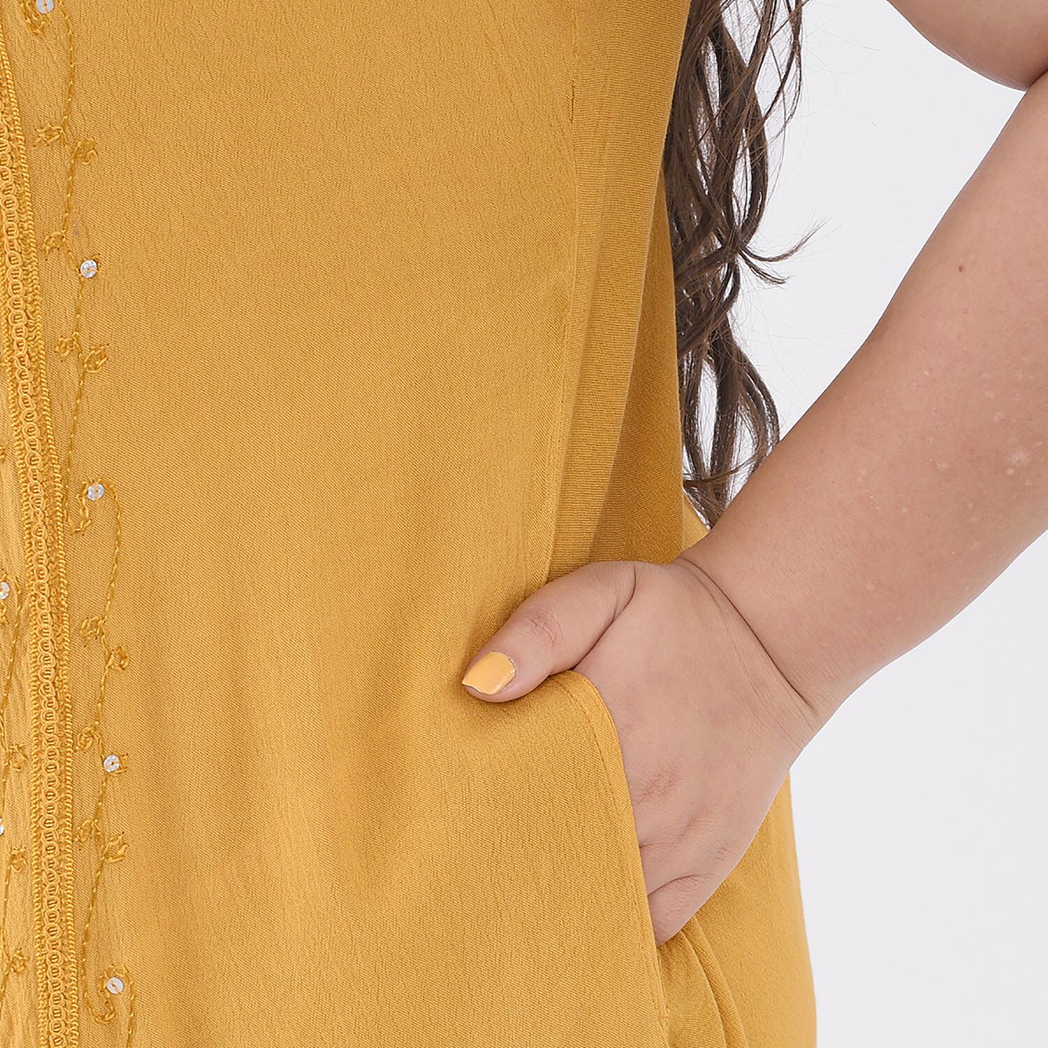 Tamsy Rayon Solid Dress (Size 44x1 in) - Red & Red